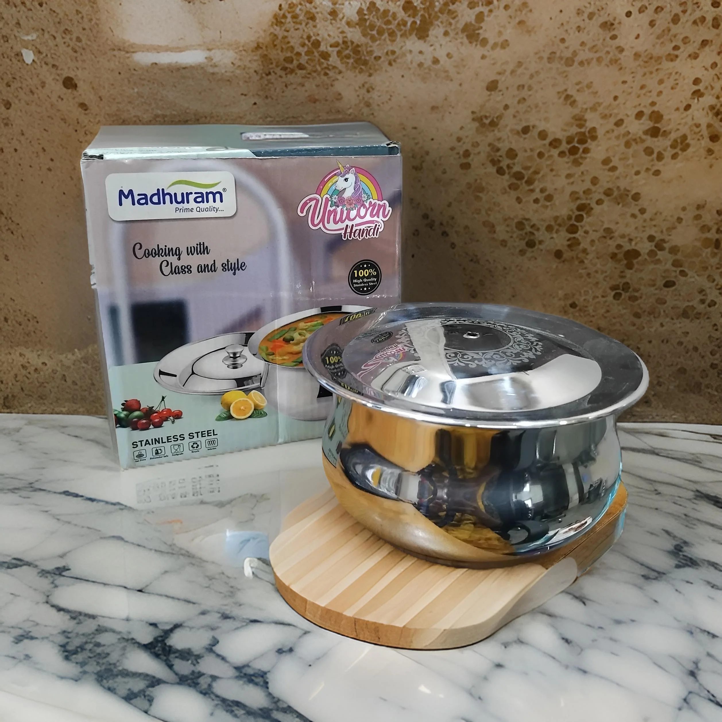 AM2945 Madhuram Prime Quality Unicorn Handi Stainless Steel