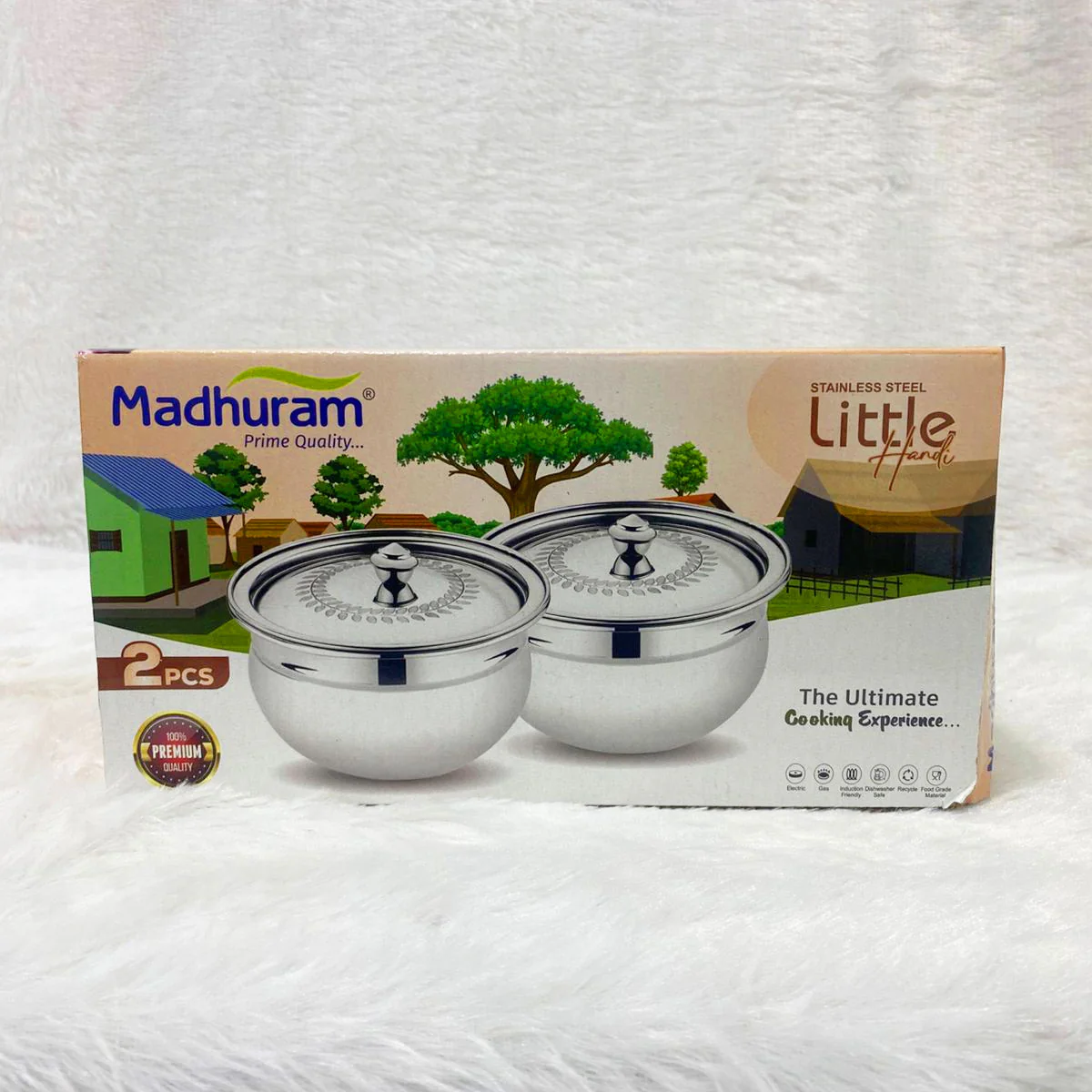 AM2951 Madhuram Prime Quality Little Handi Stainless Steel 2 Pcs Set - Image 5