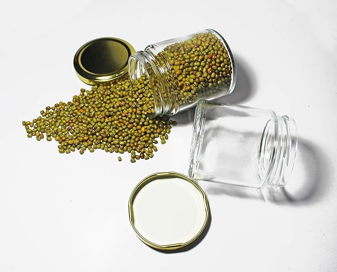 AM2998 Piramal Jar Round Glass Jar with Airtight Metal Lid, 135 ml, Gold Lid 1 Pcs - Image 4