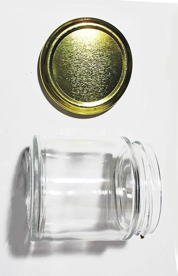 AM2999 Piramal Jar Round Glass Jar with Airtight Metal Lid, 190 ml, Gold Lid 1 Pcs - Image 5