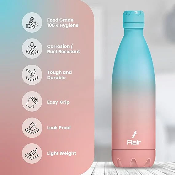 AM3002 Flair Pop & Pastel SS 304 vacuum Insulated Bottle 1000ml Stainless Steel (1 Piece) - Image 3