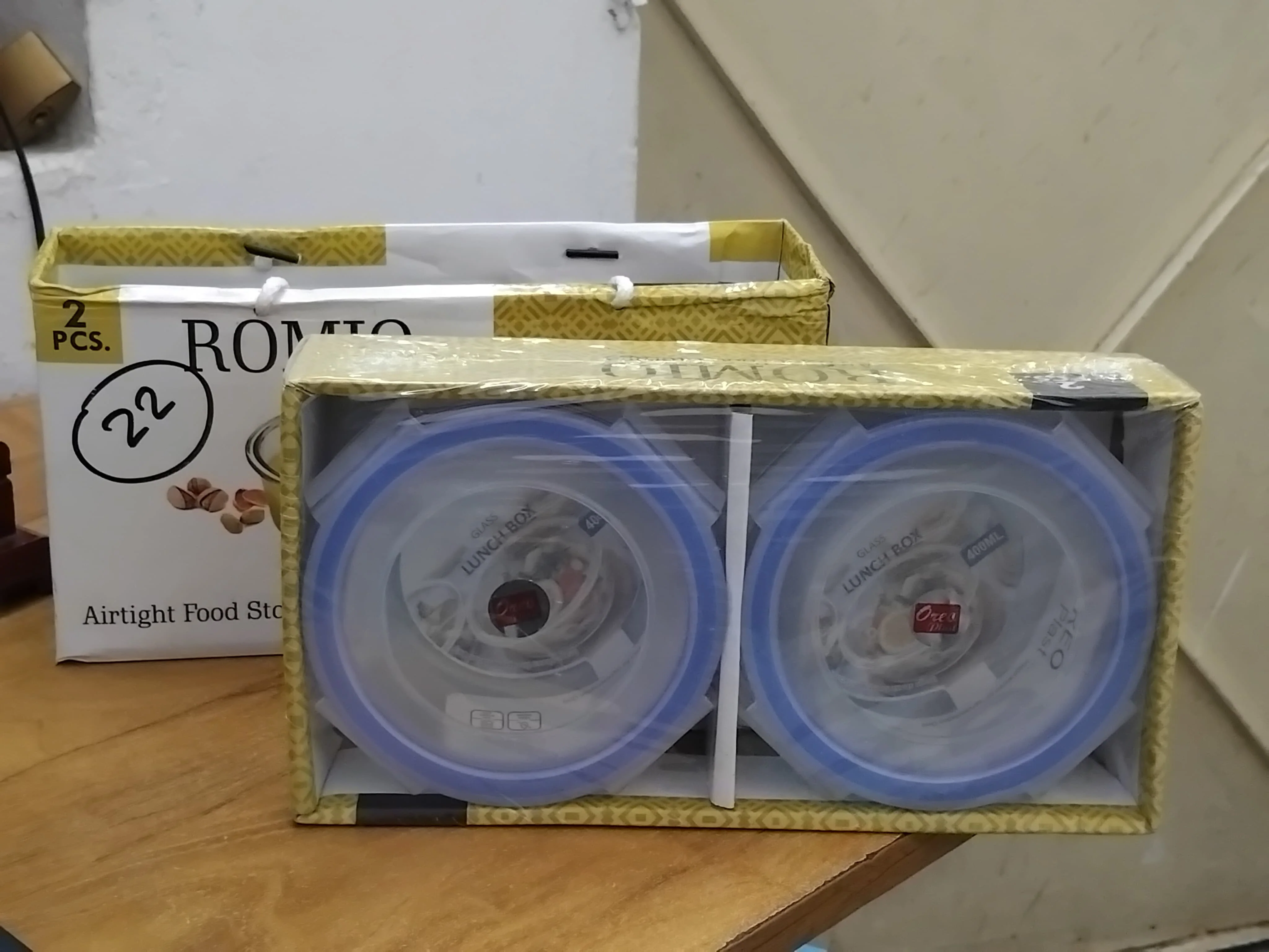AM3006 Romio Glass Lunch Box 400ml Airtight Food Storage 2 pieces - Image 5