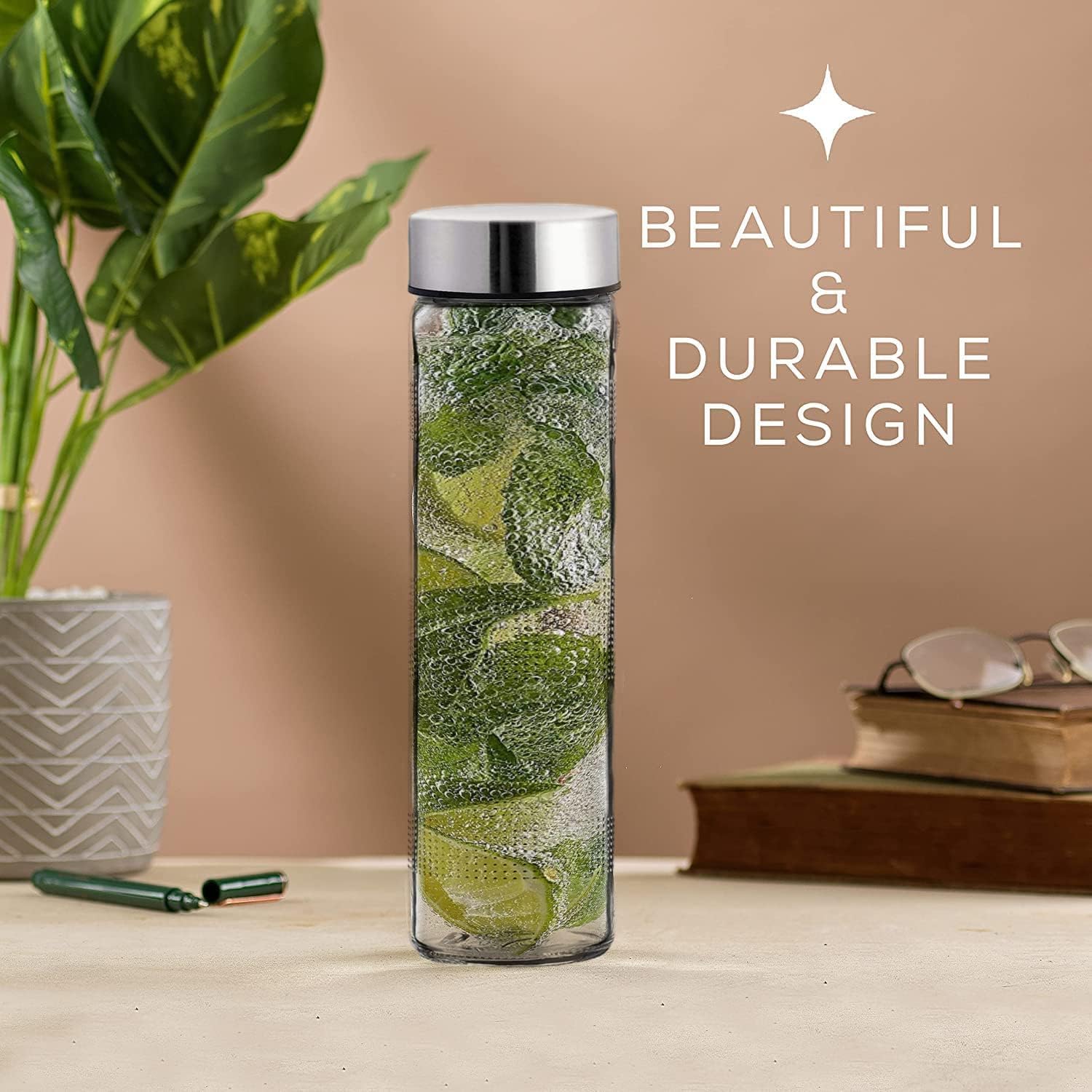 AM3008 Glass Water Bottle with Leak-Proof Airtight Double Layer 750ml Without box - Image 10