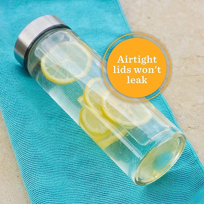 AM0309 Glass Water Bottle with Leak-Proof Airtight Double Layer 500ml - Image 3