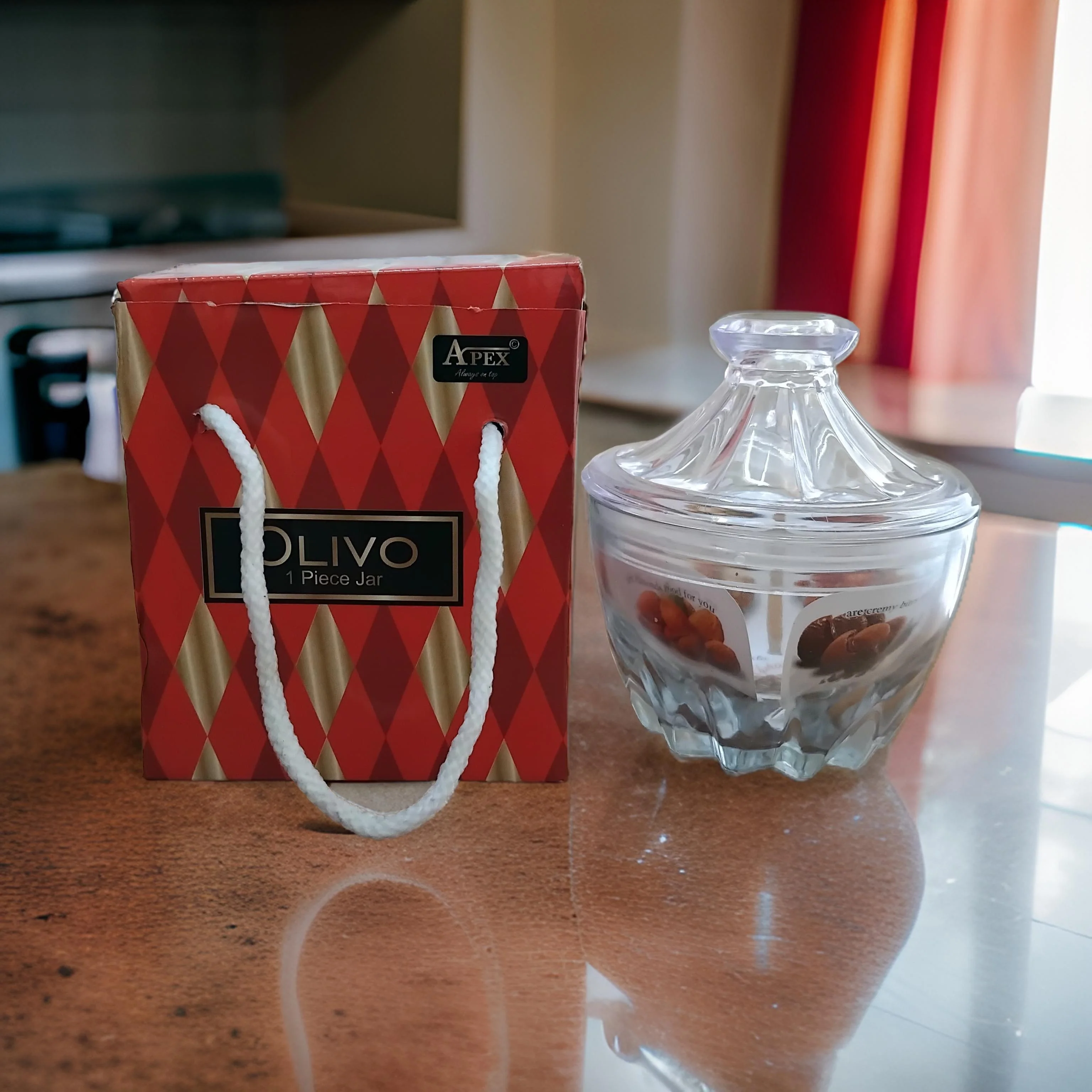 AM3027 Olivo Glass Jar With Plastic Lid Storage Container 1 Piece - Image 3