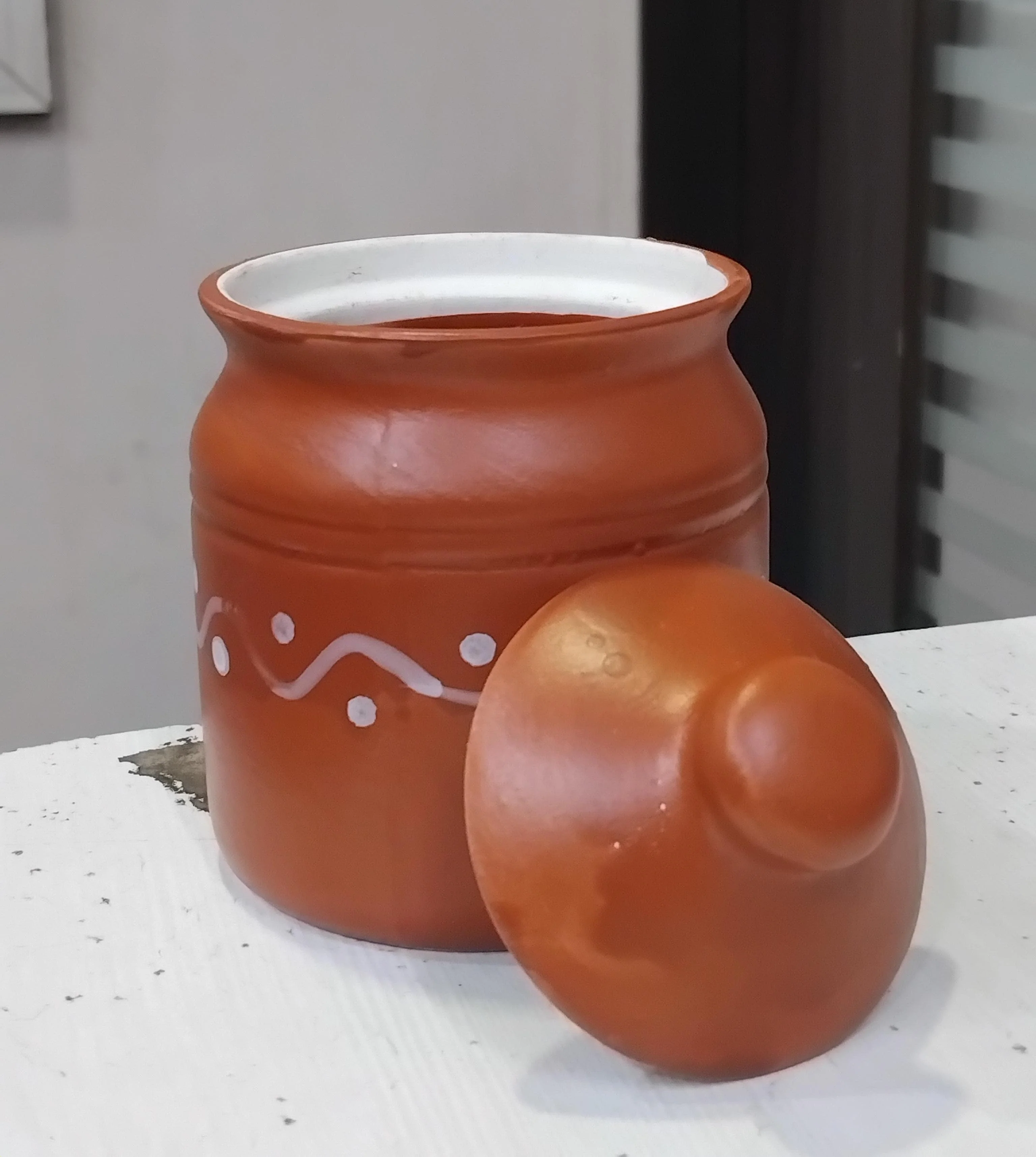AM3043 Kulad With Lid Small Ceramic bharni Pack Of 1 Pcs - Image 2