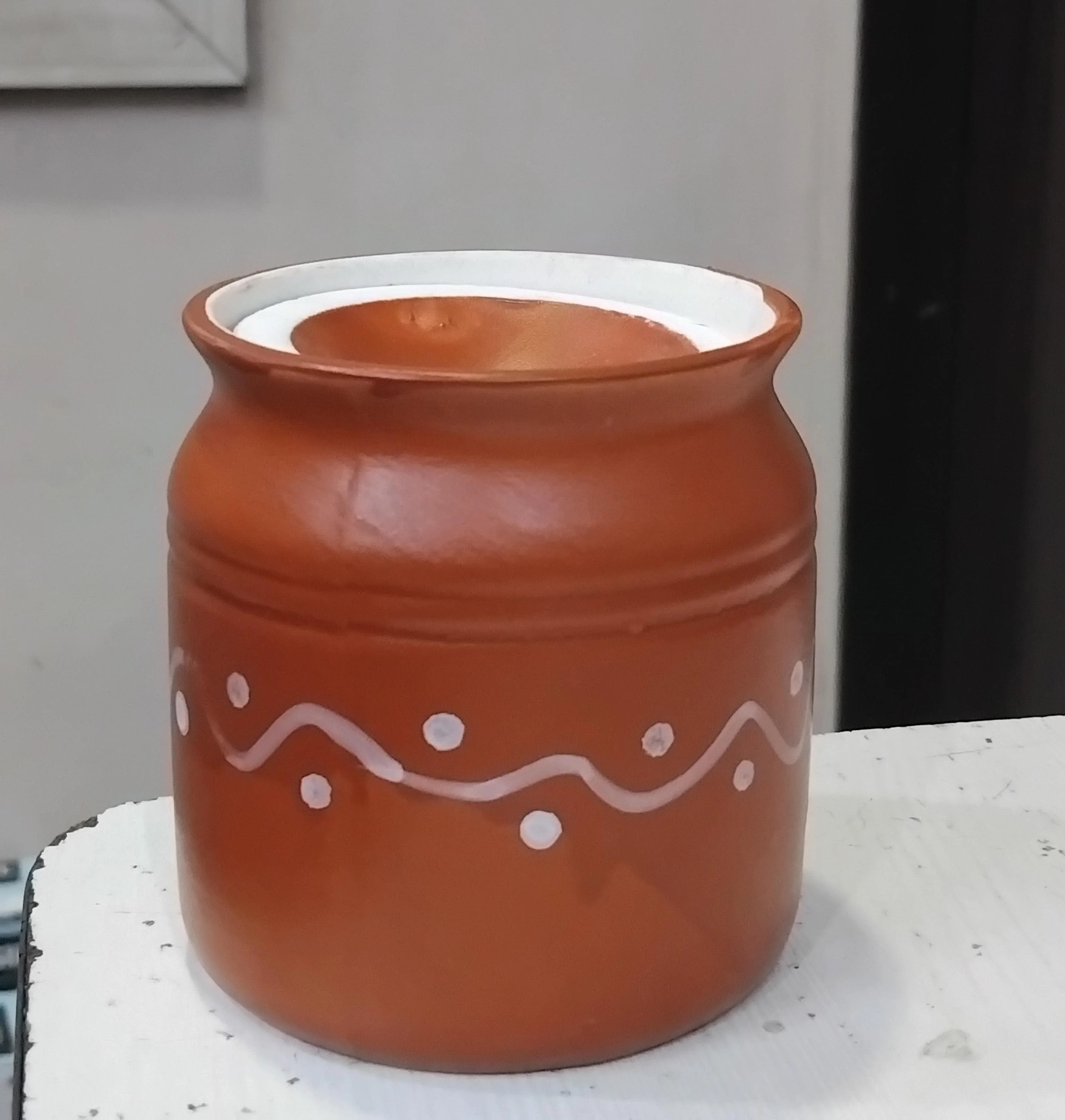 AM3043 Kulad With Lid Small Ceramic bharni Pack Of 1 Pcs - Image 3