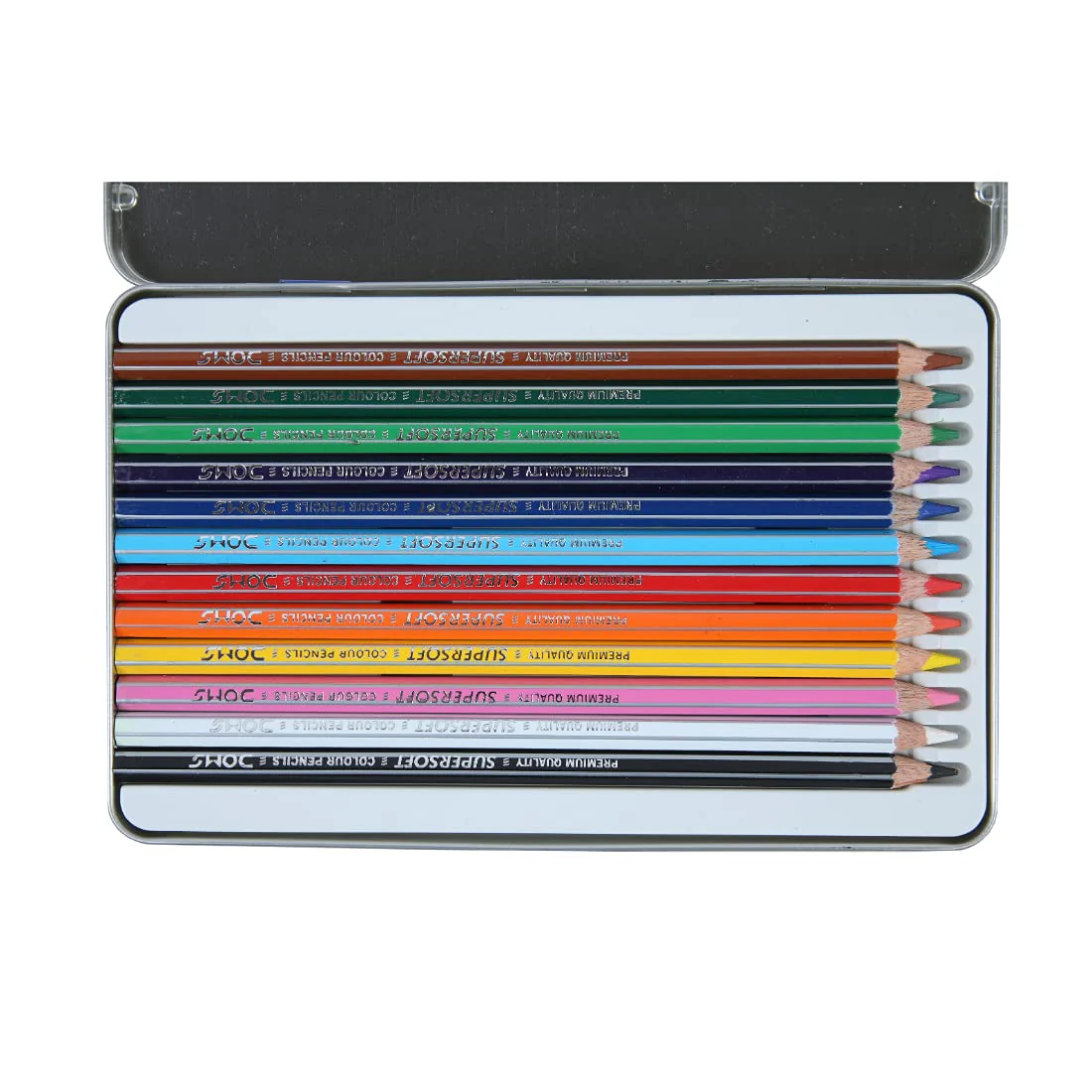 AM5038 Doms 12 Shades Super Soft Color Pencils Flat Tin Box , 7204 - Image 6