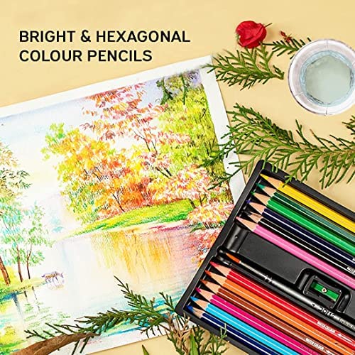 AM5041 Doms Super Soft Hexagonal Pre-Sharpened Water Soluble Colour Pencils 12 Shades 8392 - Image 4