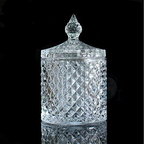 AM3047 Deli Glassware candy jar with Lid Pack of 1 Multipurpose Diamond Faceted Candy Jar Serving 1 Piece - Image 2