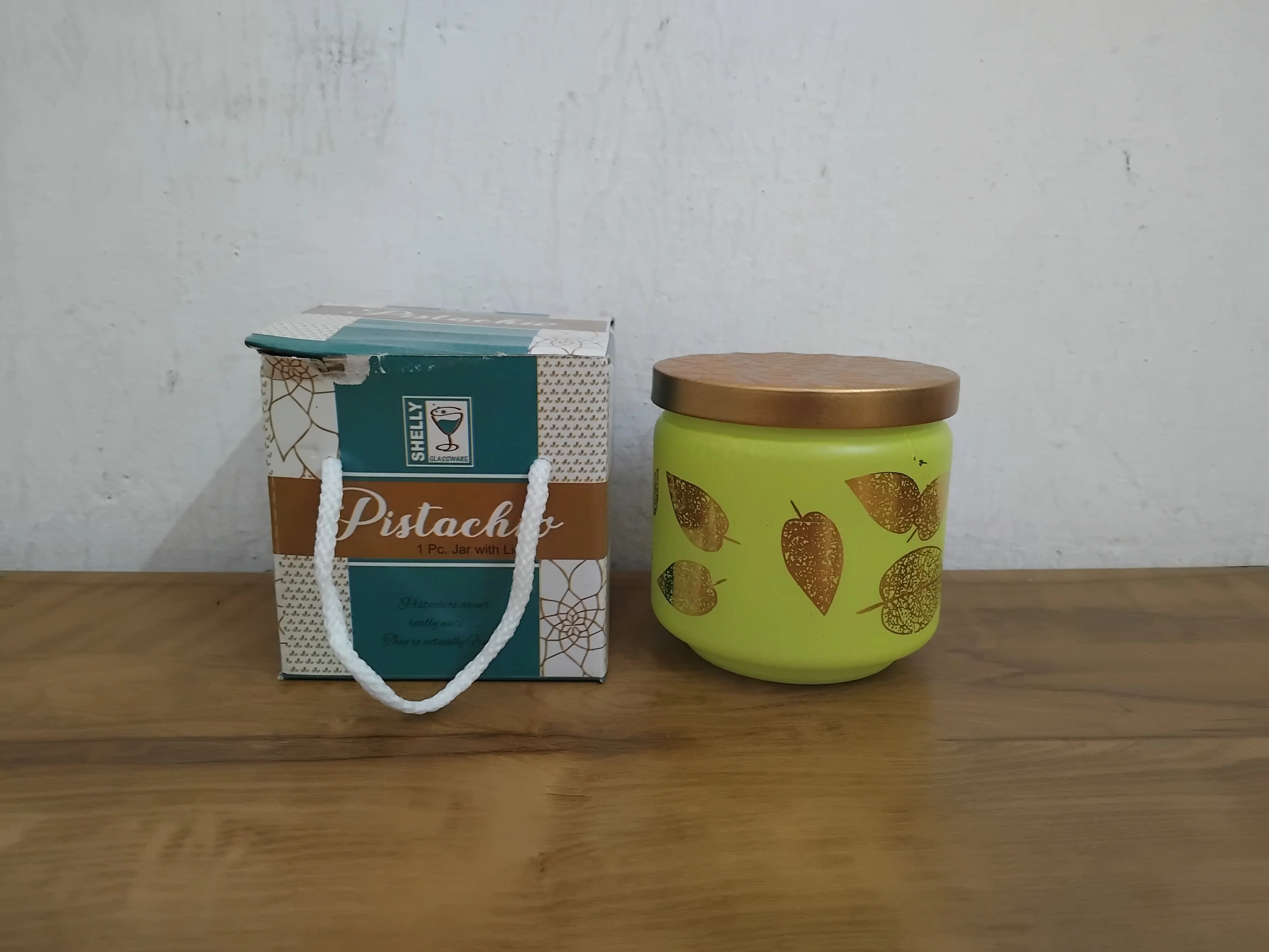 AM3095 Pistachio Jar Glassware Airtight Round Printed Glass Jar With Lid 1 Piece - Image 3