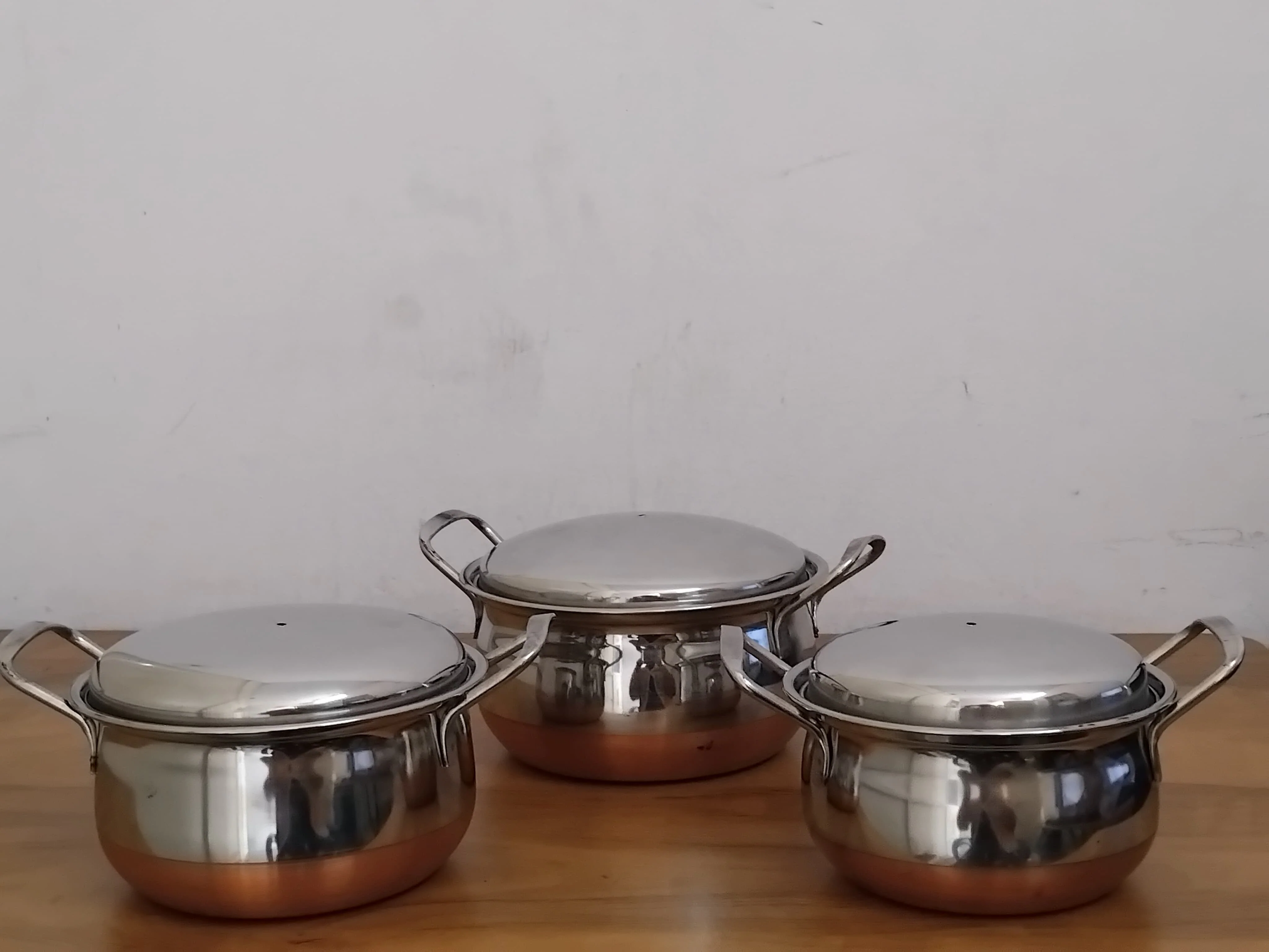 AM3113 Madhuram Prime Quality Copper Handi Stainless Steel 3 Piece - Image 3