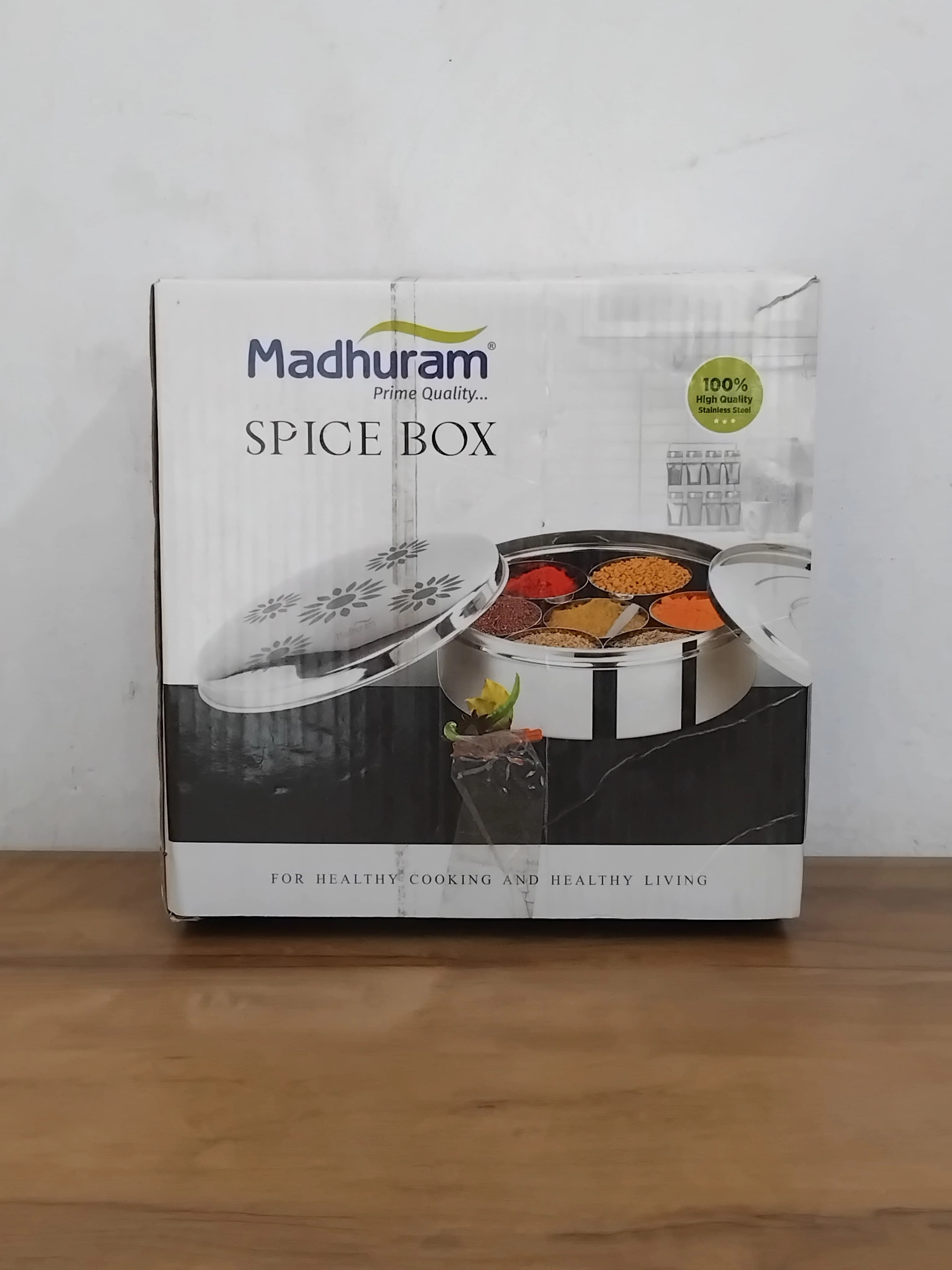 AM3116 Madhuram Prime Quality (12) Belly Masala Dabba Stainless Steel Spice Box 1 Piece - Image 9