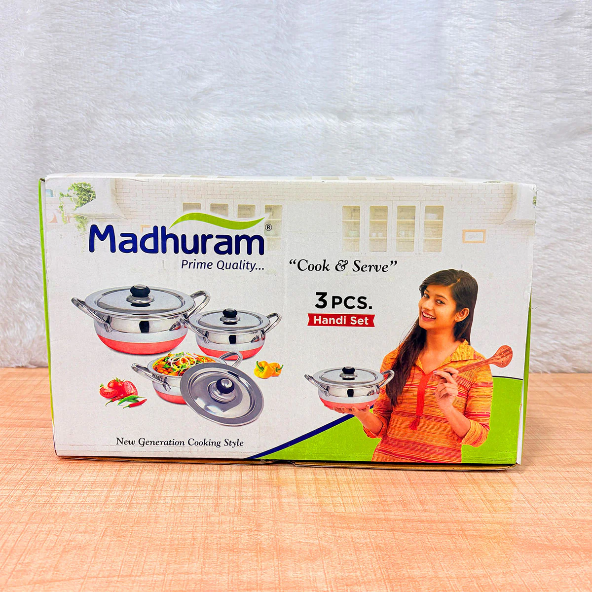 AM3112 Madhuram Prime Quality Silver Handi Stainless Steel 3 Piece - Image 10