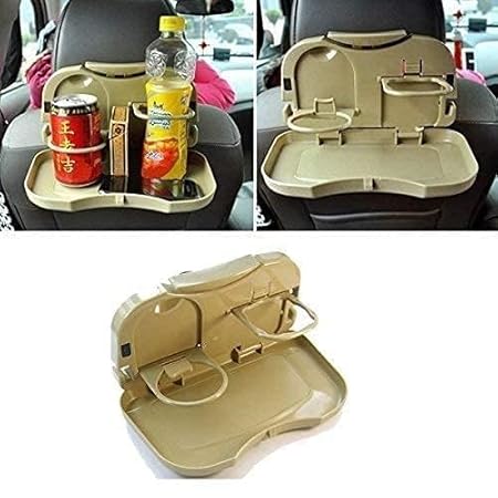 3225 Travel Dining Tray JH-924 Car Travel Tray Plastic Folding Auto Car Back Seat Table Drink Food Cup Tray Holder Stand Desk Multicolour - Image 3