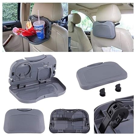 3225 Travel Dining Tray JH-924 Car Travel Tray Plastic Folding Auto Car Back Seat Table Drink Food Cup Tray Holder Stand Desk Multicolour - Image 5