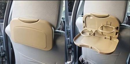 3225 Travel Dining Tray JH-924 Car Travel Tray Plastic Folding Auto Car Back Seat Table Drink Food Cup Tray Holder Stand Desk Multicolour - Image 6