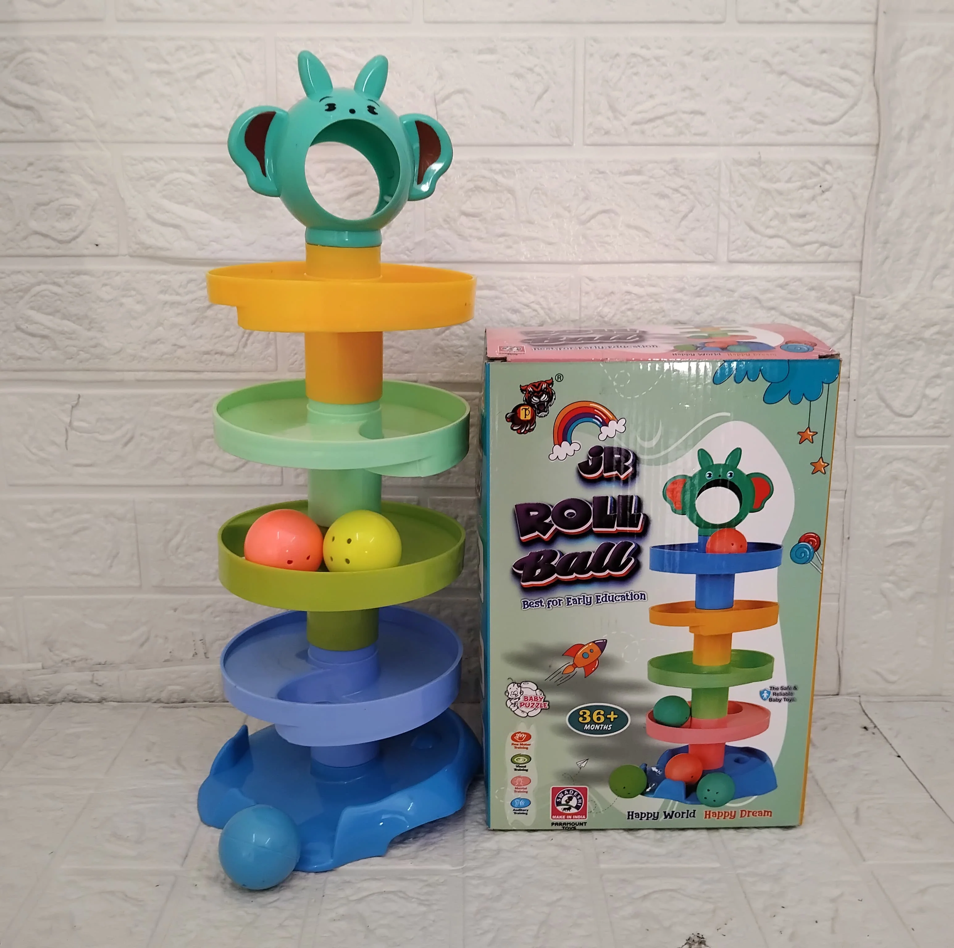 AM3184 Roll Ball 000247 Heavy Plastic 5 Layer Tower Run with 3 Rattle Balls - Image 4