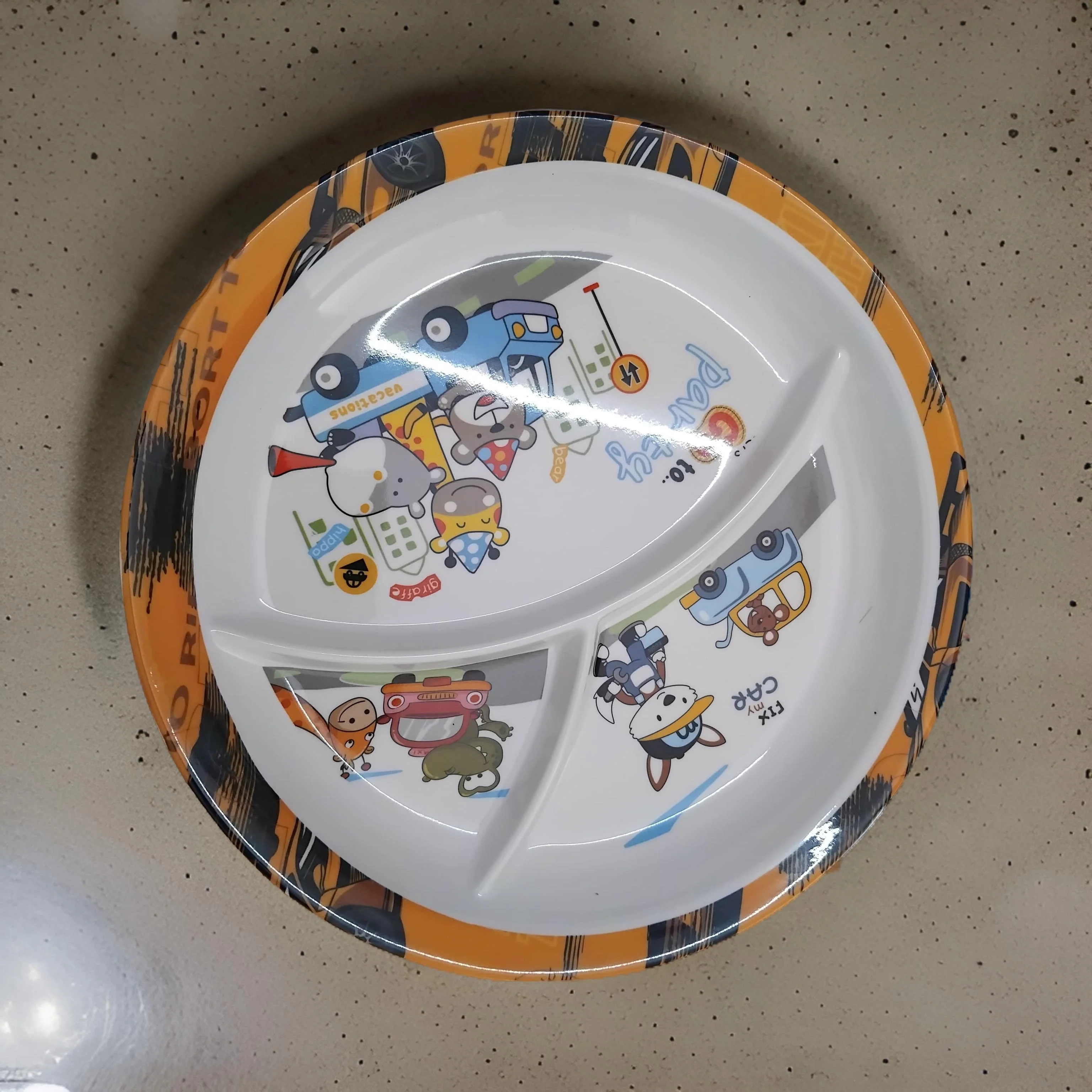 AM3246 Exclusive Melamine 3in1 design Dinner Partition Plate 1 Piece - Image 3