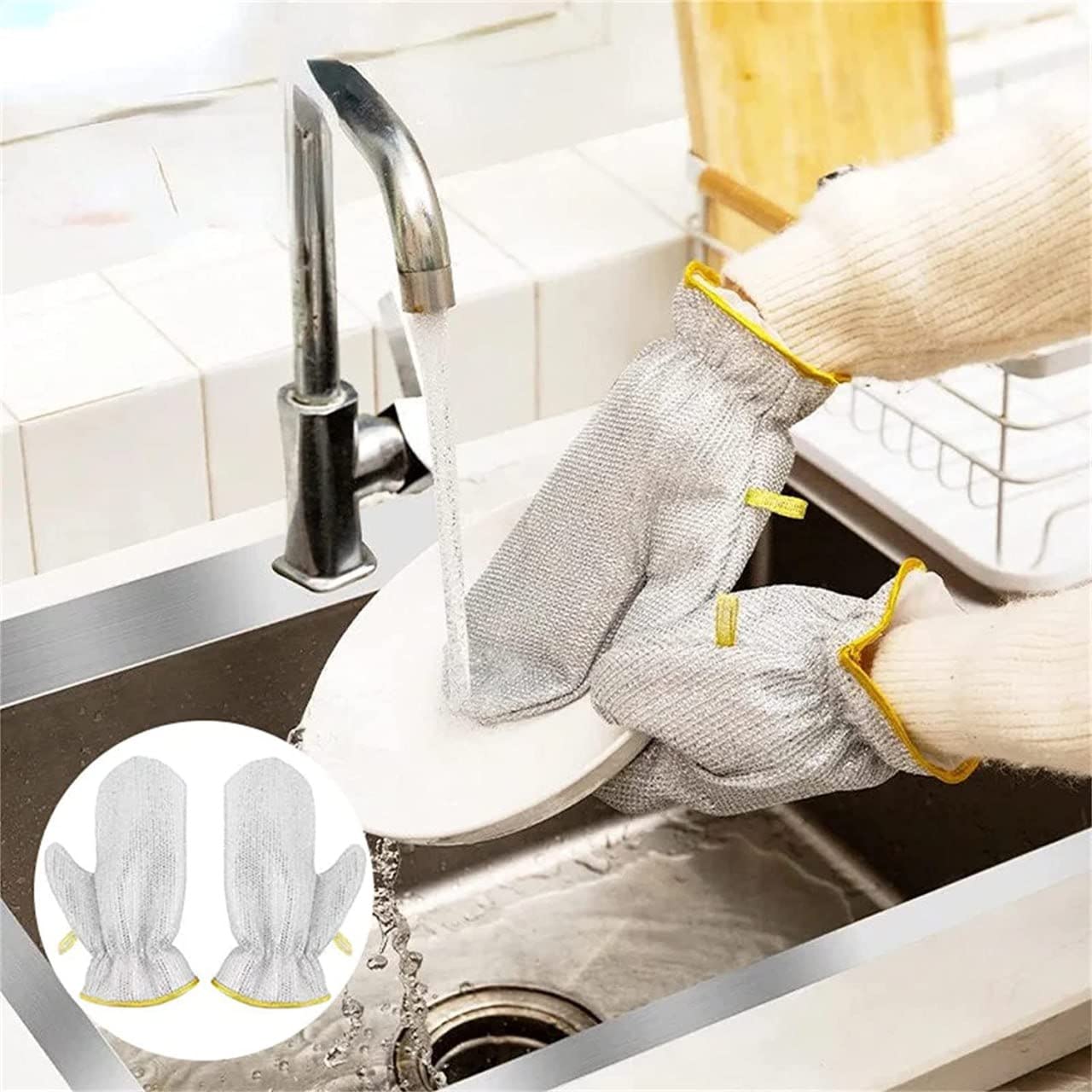 AM3247 1Pcs Wire Dishwashing Gloves, Kitchen Cleaning Gloves 1 Piece - Image 8