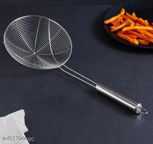 AM3255 14CM Heavy Duty Stainless Steel Strainer Deep Fry Jhara for Frying - Image 2
