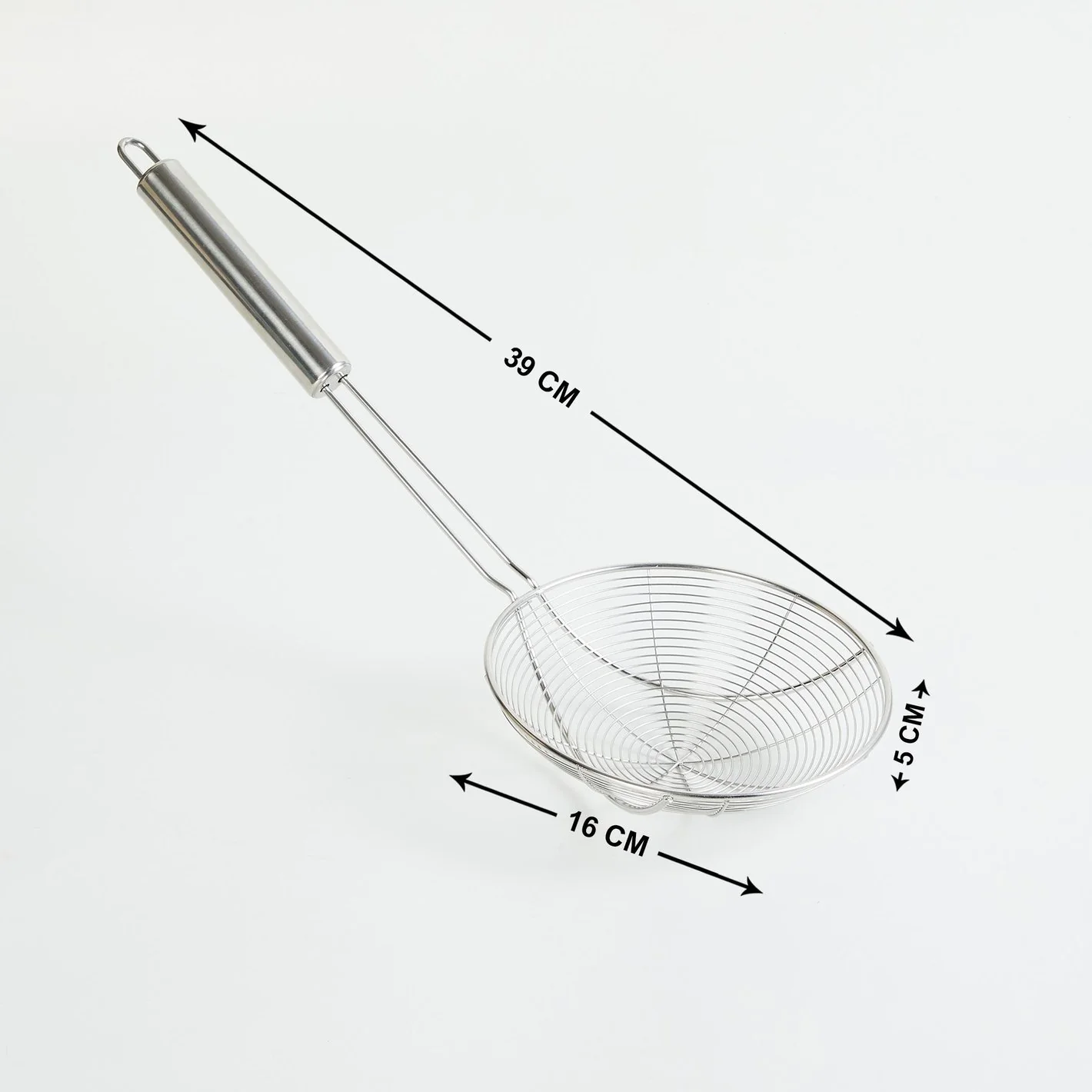 AM3256 16CM Heavy Duty Stainless Steel Strainer Deep Fry Jhara for Frying 1 Piece - Image 8