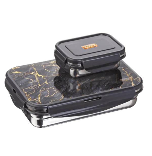AM3269 Joyful Deluxe Lunch Box with Spoon 850 Stainless Steel Color & Design Availablity as per Stock For collage, office School 1 Piece - Image 6