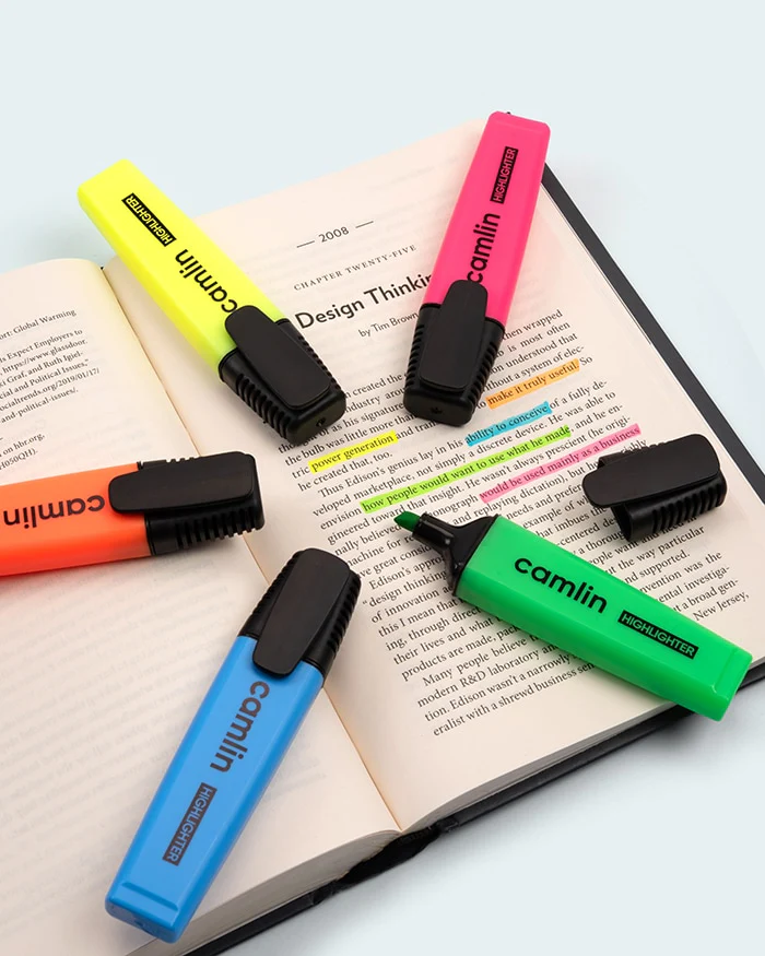 AM3295 Camlin Highlighter For smoother and better highlighting 5pcs set - Image 2