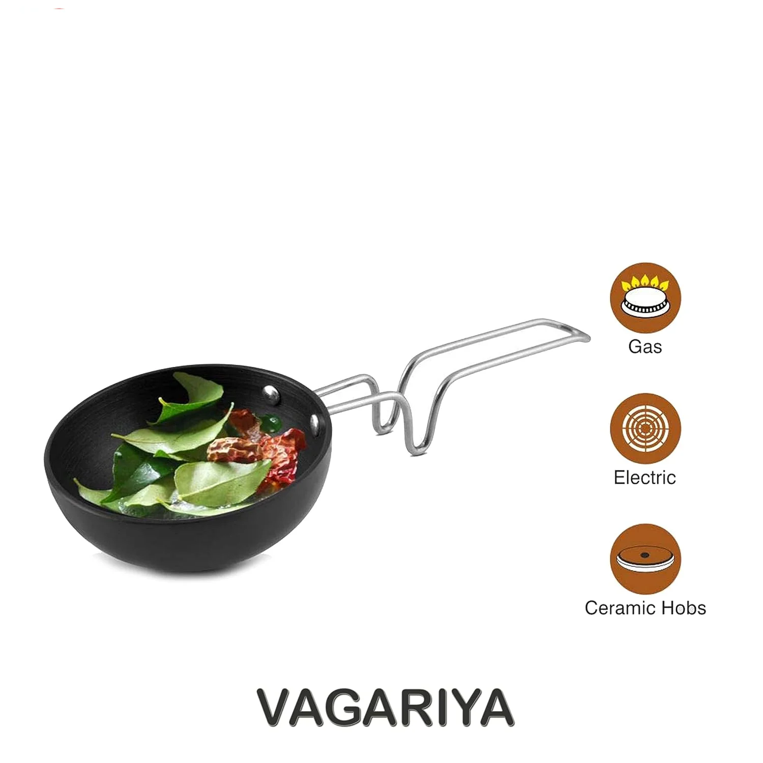AM3581 SS Tadka Pan Gas StoveTop Compatible For Kitchen Size 10cm - Image 2