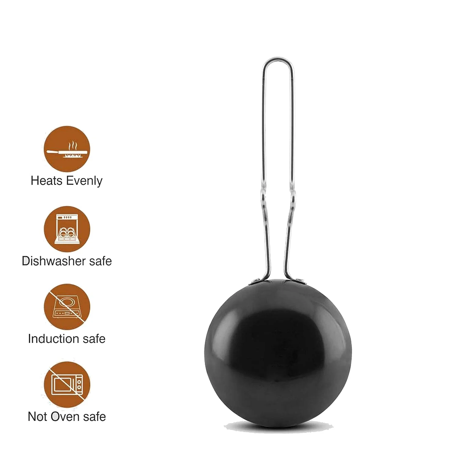 AM3581 SS Tadka Pan Gas StoveTop Compatible For Kitchen Size 10cm - Image 5