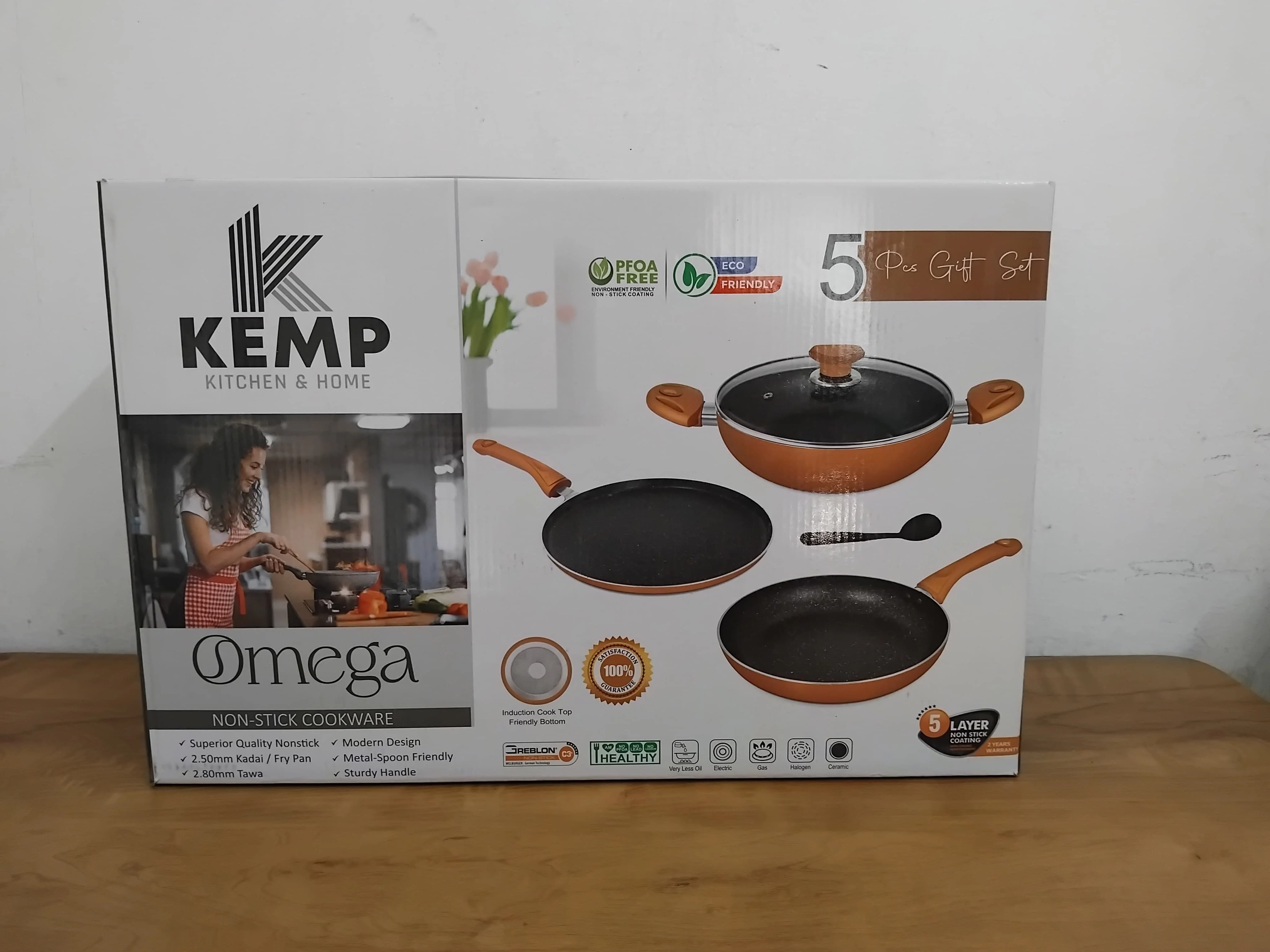 AM3331 Kemp Omega Non-Stick Cookware Aluminium 5 Pcs Set