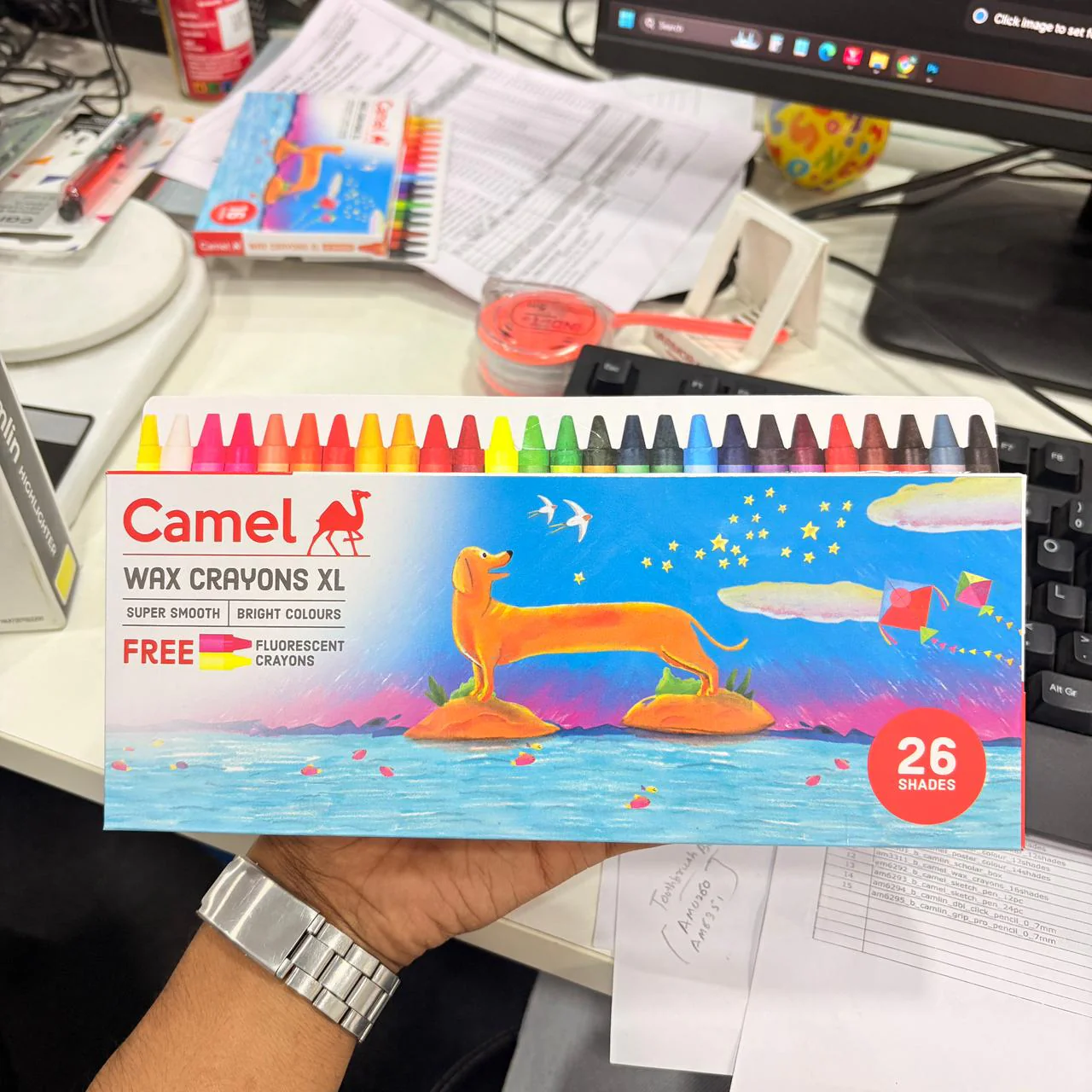 AM3312 Camel Wax Crayons Extra Long 26 Shades - Image 6