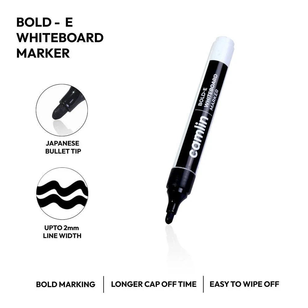 AM3315 Camlin Bold-E Permanent Marker Pen (Black) - Image 3