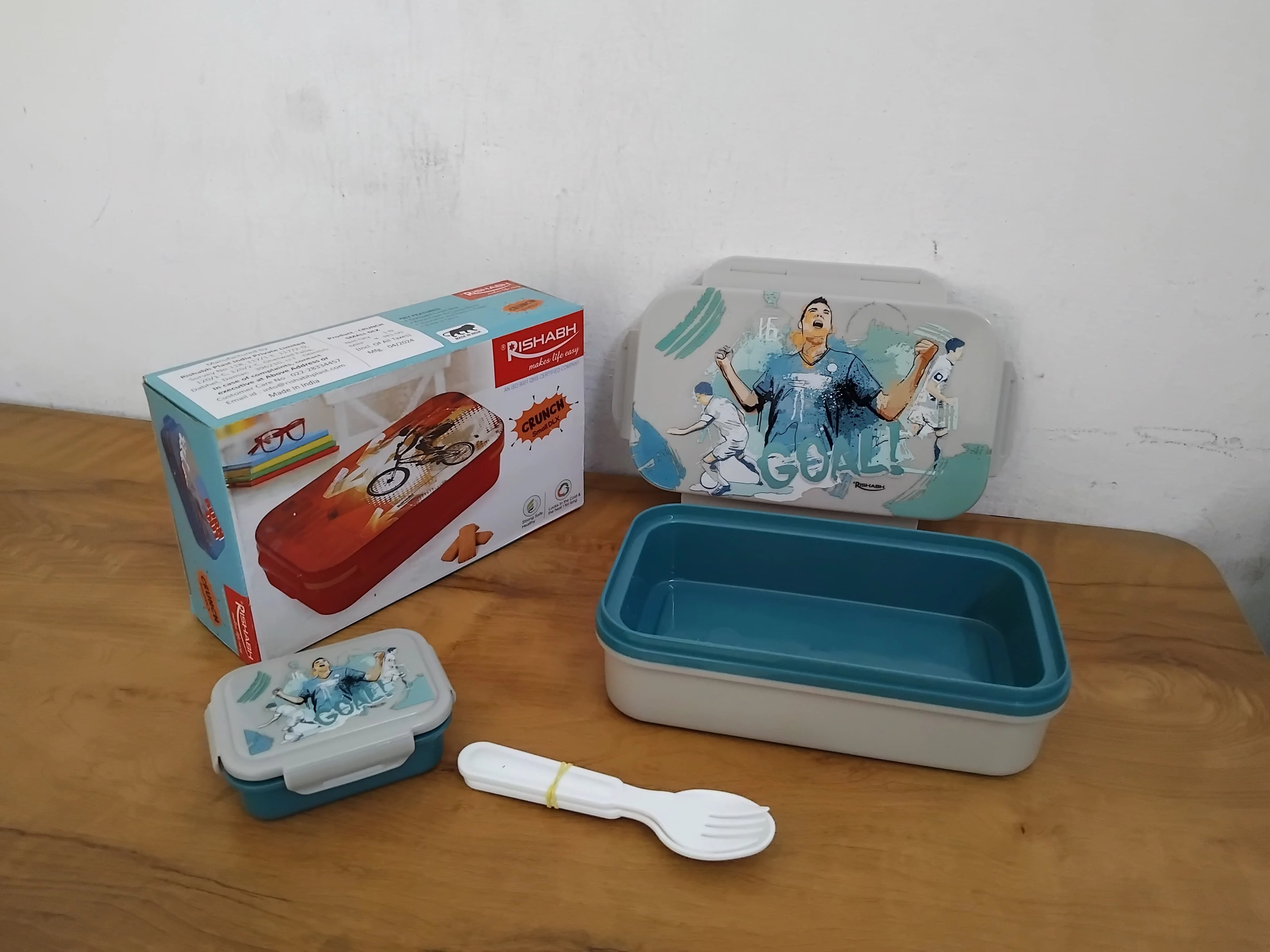 AM3316 Rishabh Crunch Small Deluxe Lunch Box Color & Design Availablity As Per Stock 2 Container & 2 Spoon Insulated Plastic Lunch Box - Image 8