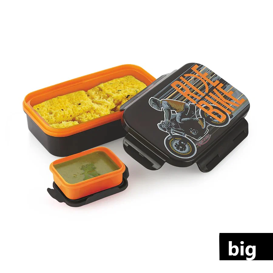 AM3317 Rishabh Crunch Big Deluxe Lunch Box 2 Container & 2 Spoon Insulated Plastic Lunch Box