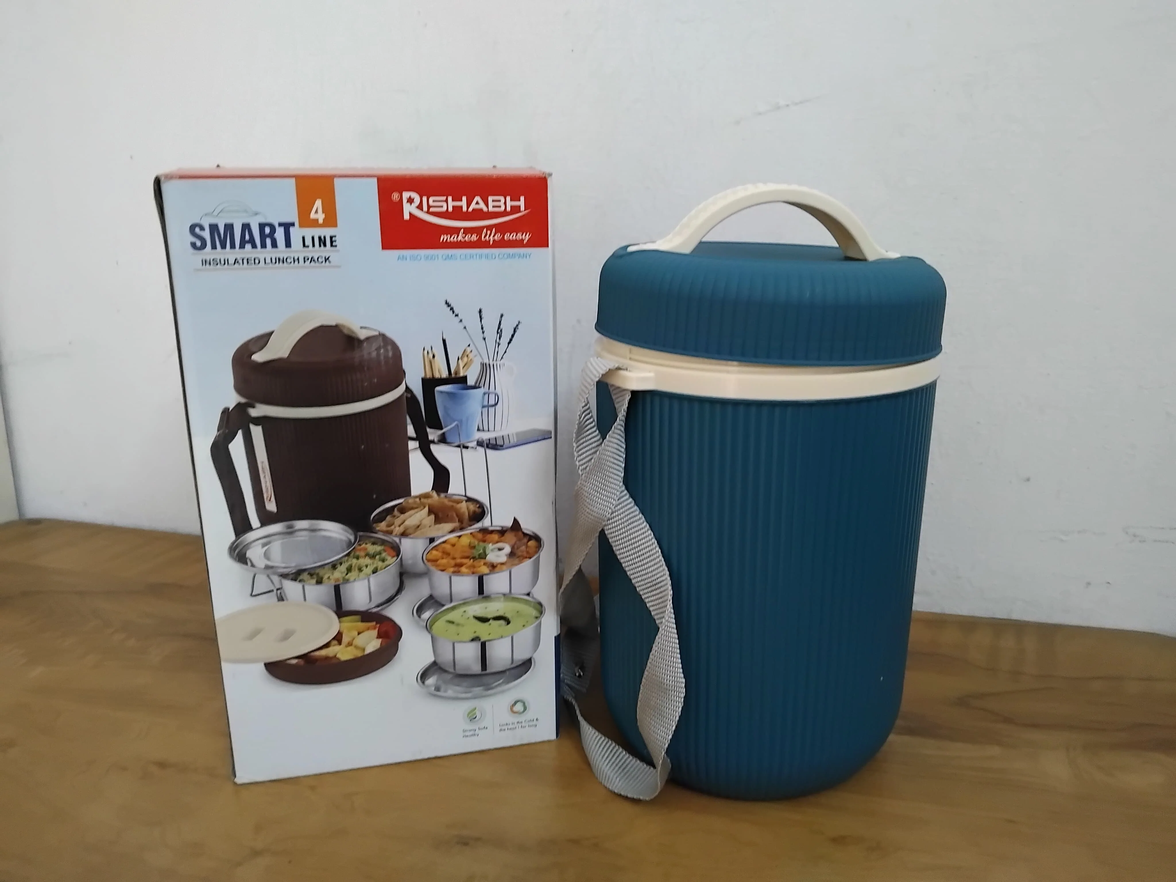 AM3321 Rishabh Smart Line 4 Lunch Box Steel Insulated Lunch Box Pack Of 1 - Image 4