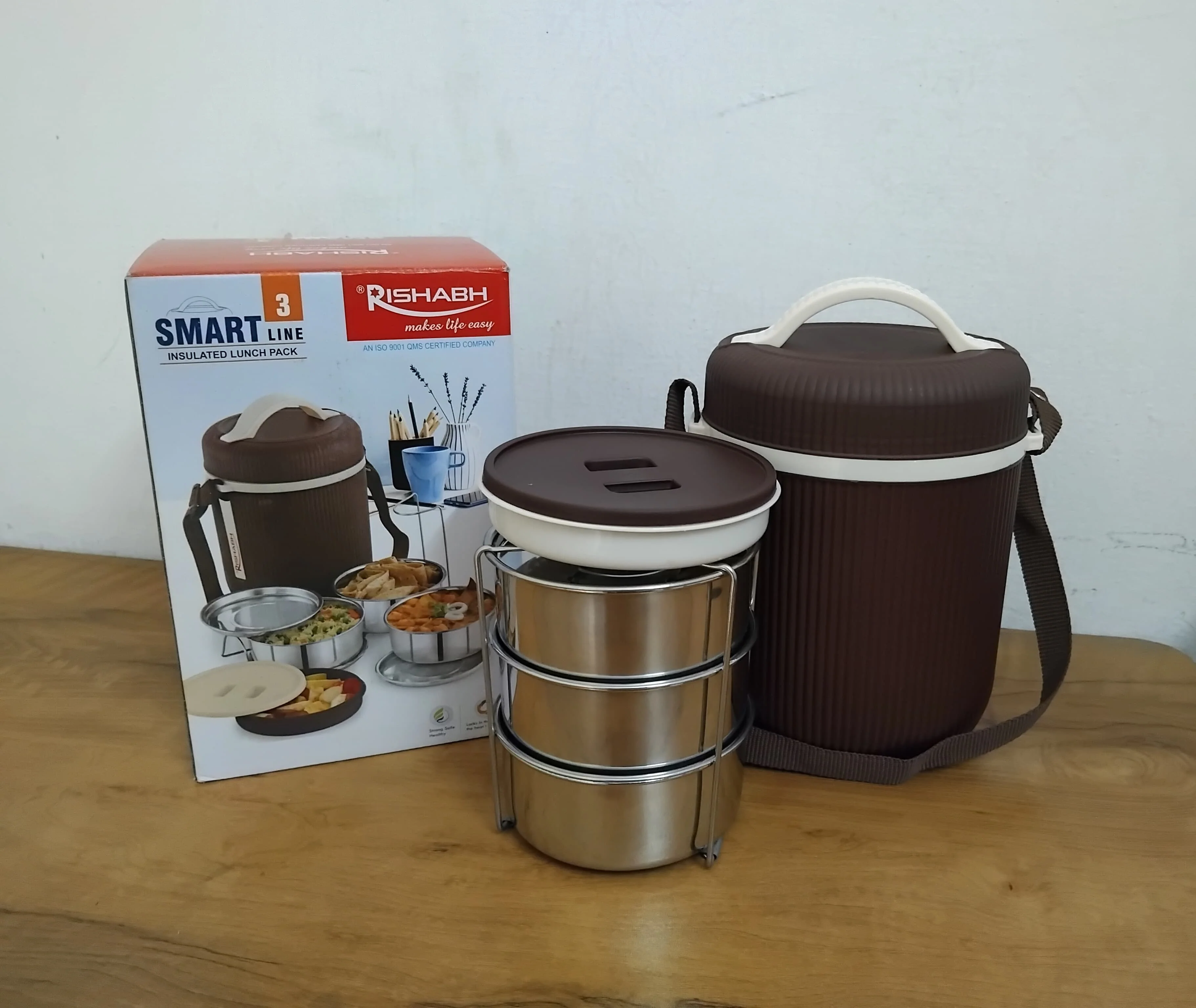 AM3320 Rishabh Smart Line 3 Lunch Box Steel Insulated Lunch Box Pack Of 1 - Image 7