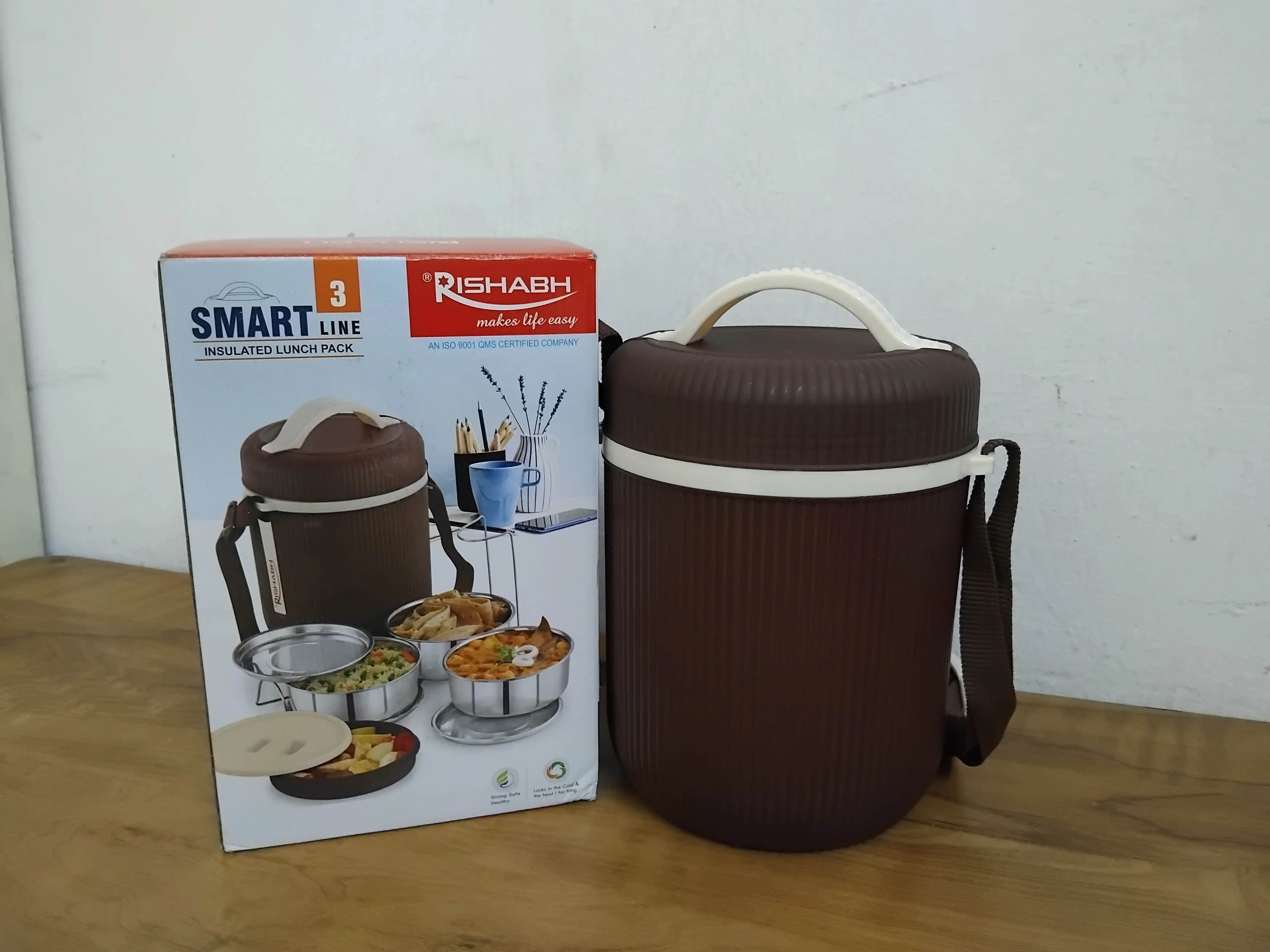 AM3320 Rishabh Smart Line 3 Lunch Box Steel Insulated Lunch Box Pack Of 1 - Image 8