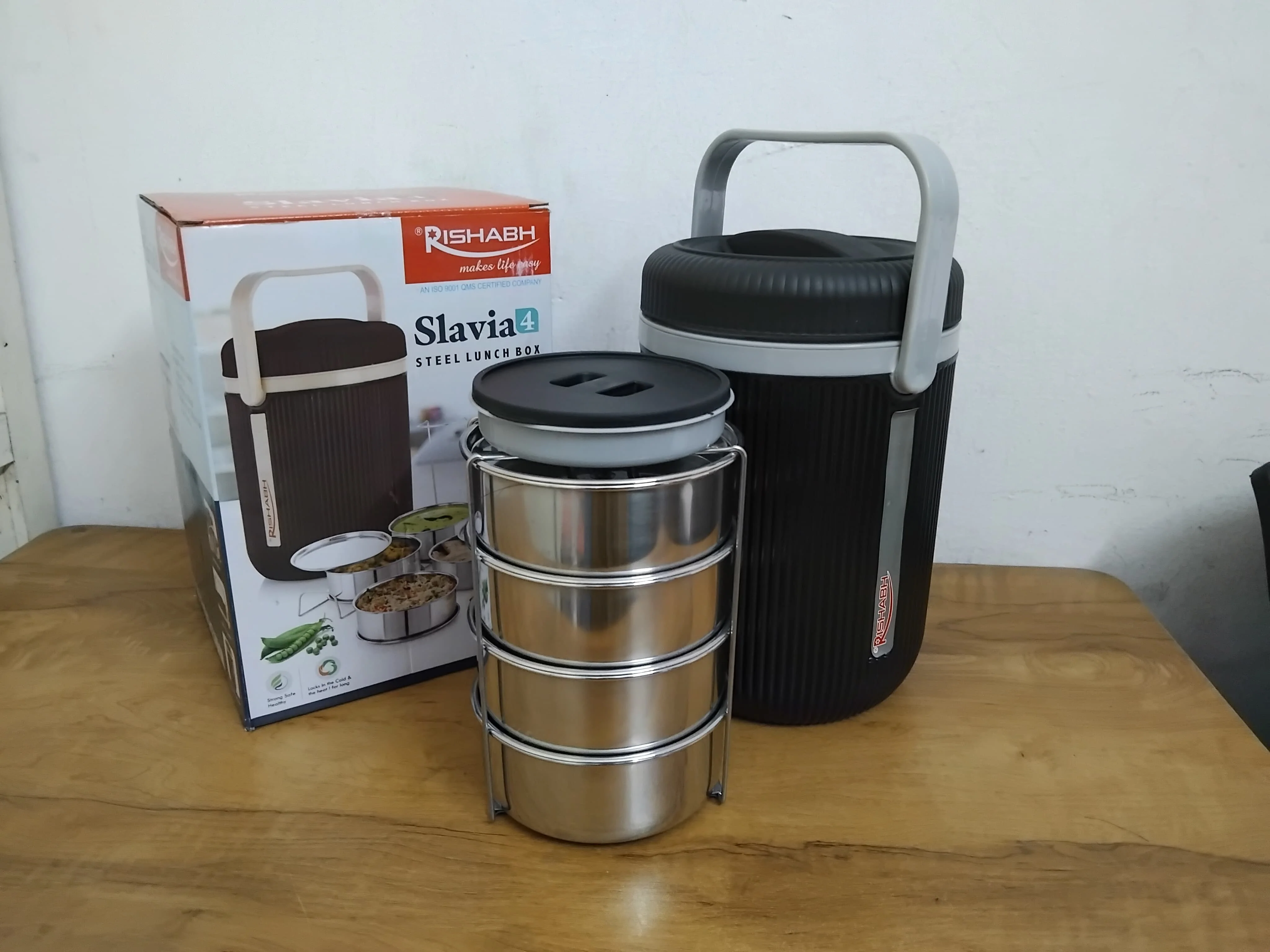 AM3324 Rishabh Slavia 4 Lunch Box 4 Stainless Steel Container Box Pack Of 1 - Image 4