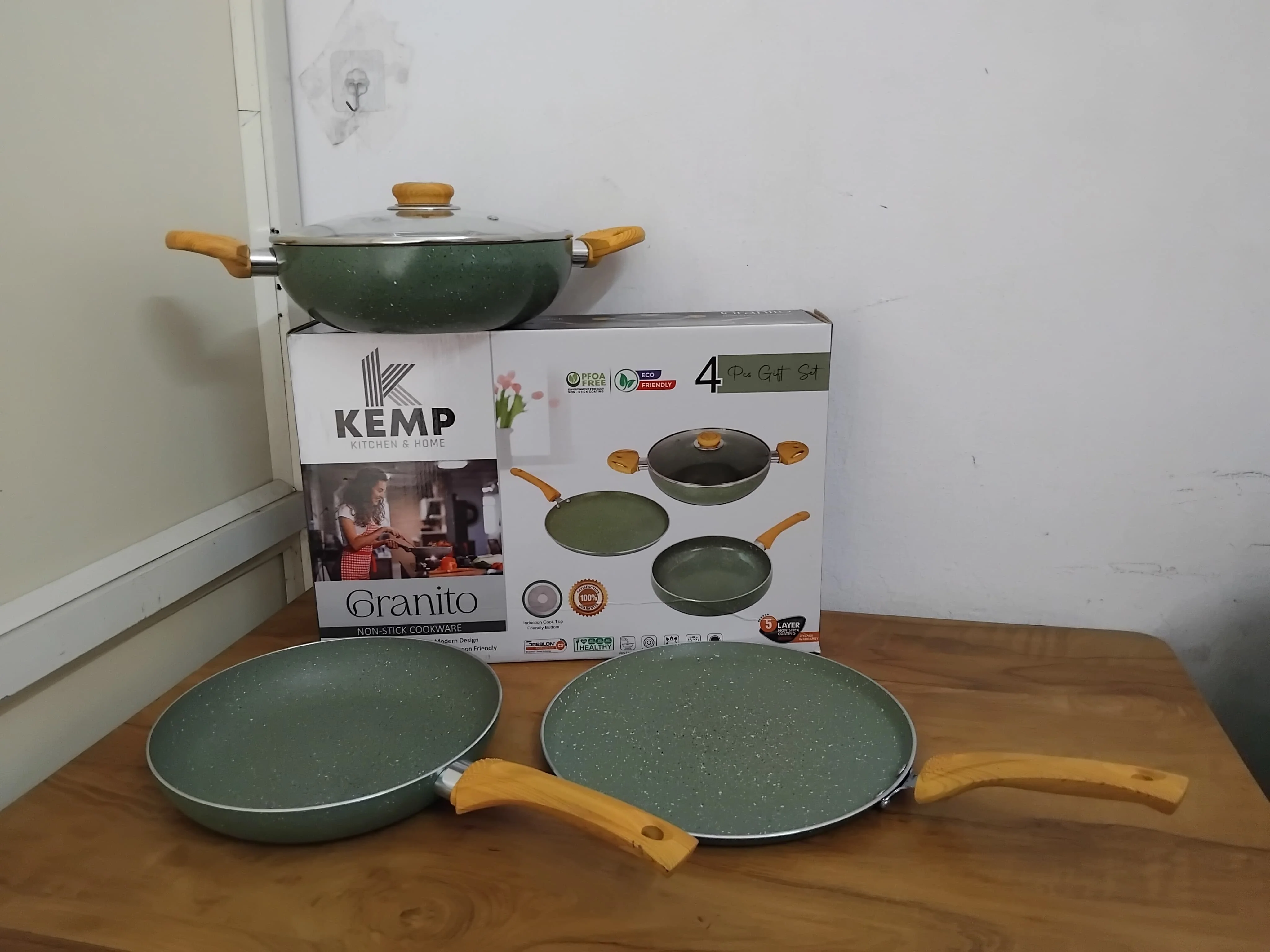 AM3332 Kemp Granito Non-Stick Cookware Aluminium 4 Pcs Set - Image 2