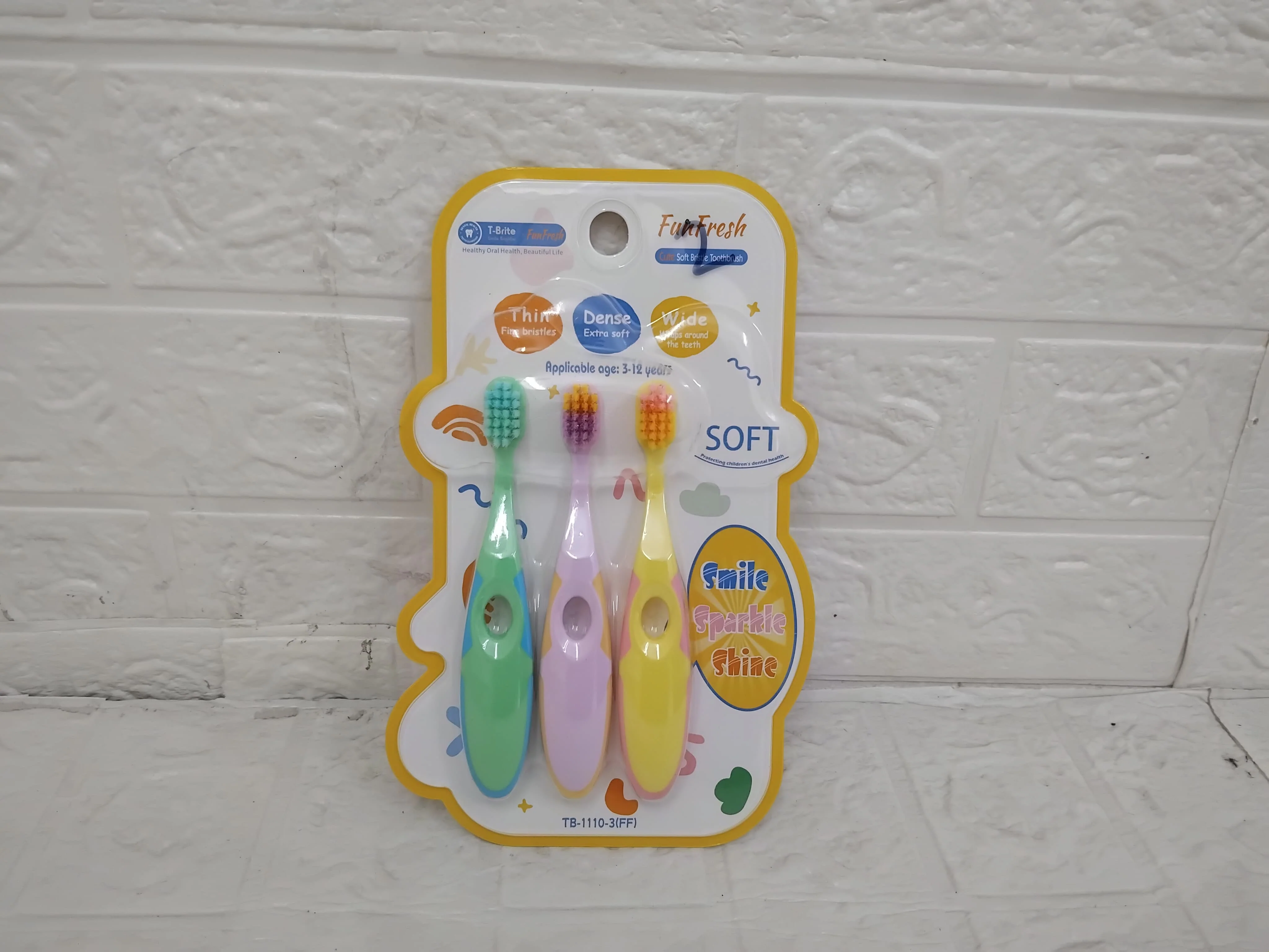 AM3445 FunFresh Toothbrush TB-1110-3FF Cute Soft Bristle Toothbrush 3Set - Image 8