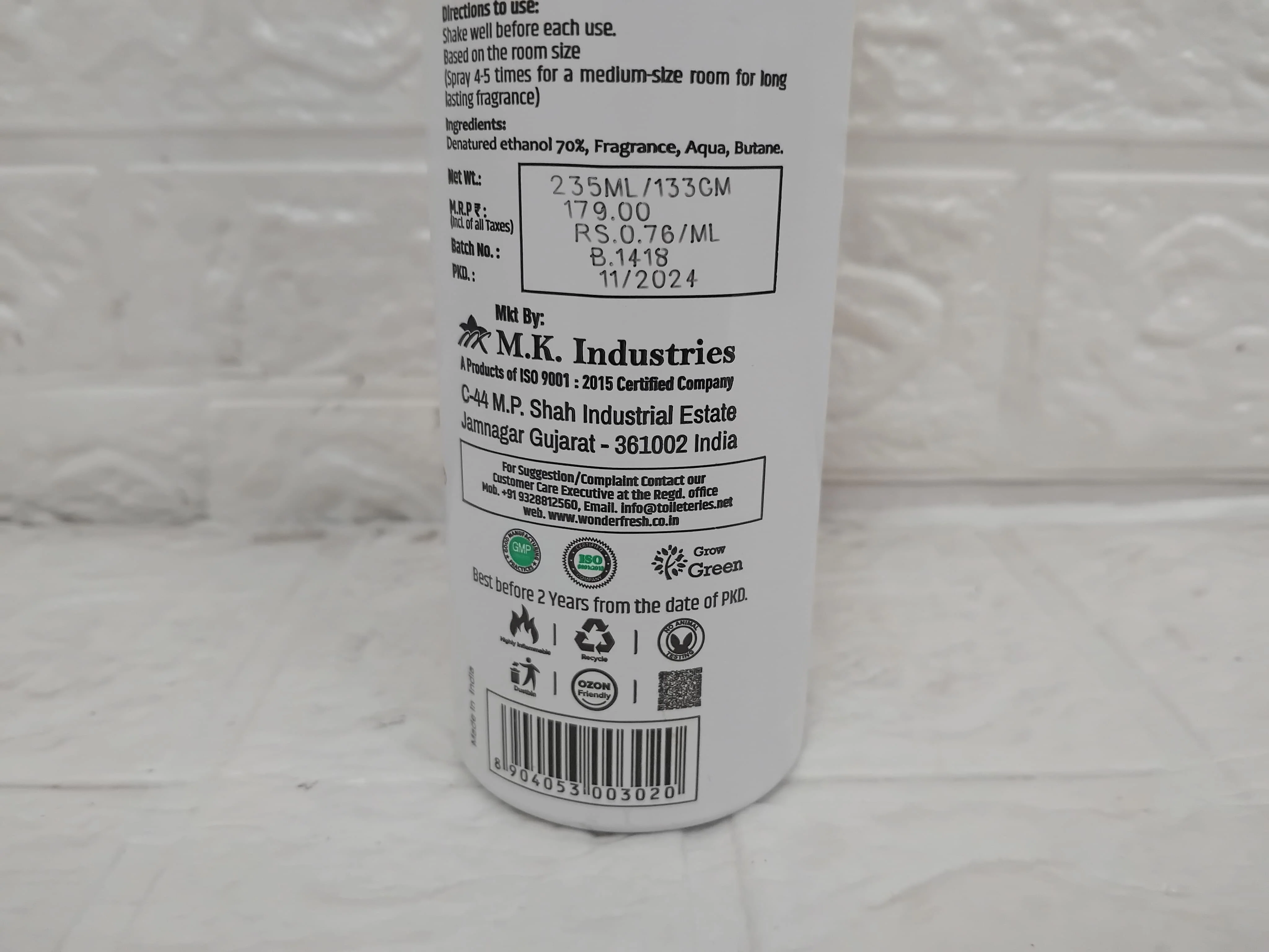 AM3503 Wonder Fresh Mixed Flavours Room Freshener 235ml - Image 5