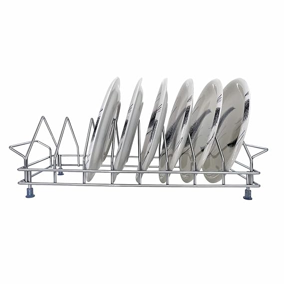AM3523 SS Plate Stand With Handle No.8 Kitchen Rack Organizer for Home - Image 3