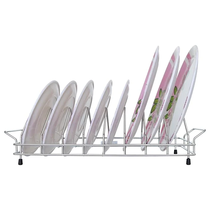 AM3523 SS Plate Stand With Handle No.8 Kitchen Rack Organizer for Home - Image 4