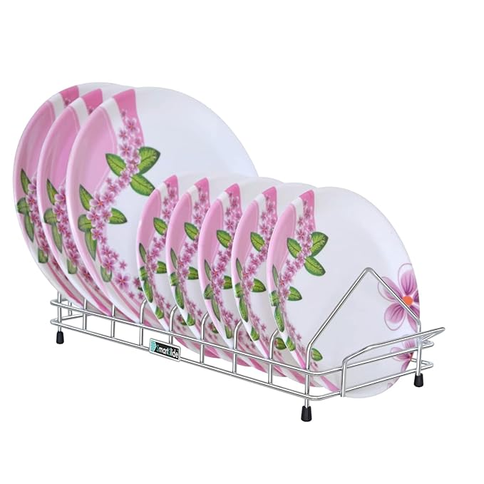 AM3523 SS Plate Stand With Handle No.8 Kitchen Rack Organizer for Home - Image 6