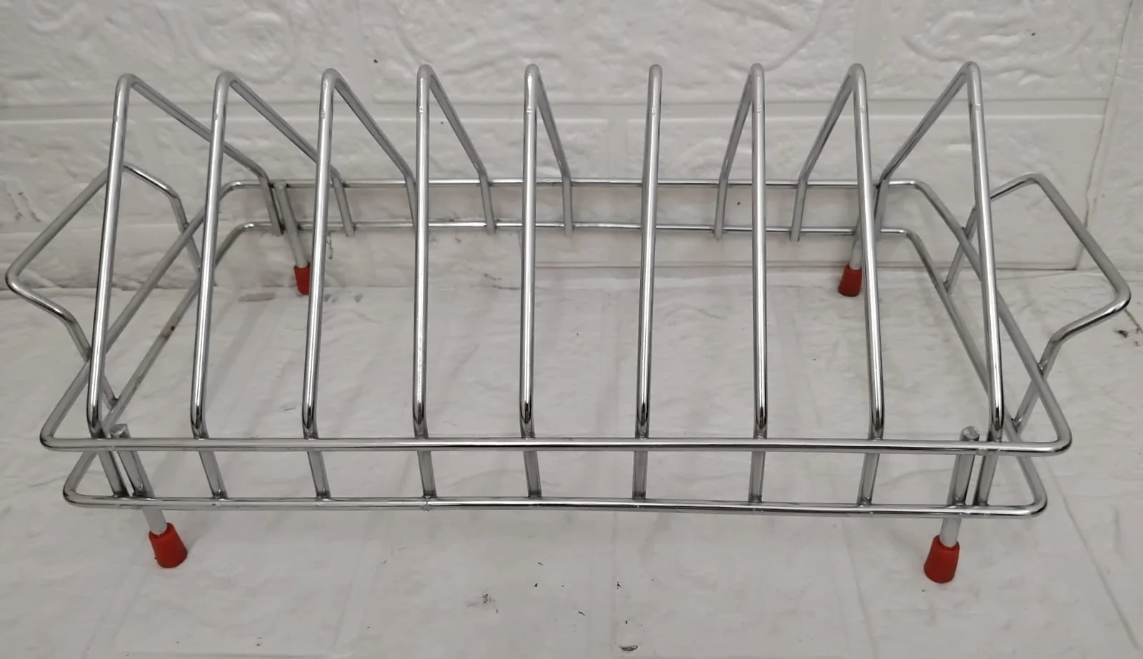 AM3523 SS Plate Stand With Handle No.8 Kitchen Rack Organizer for Home - Image 7