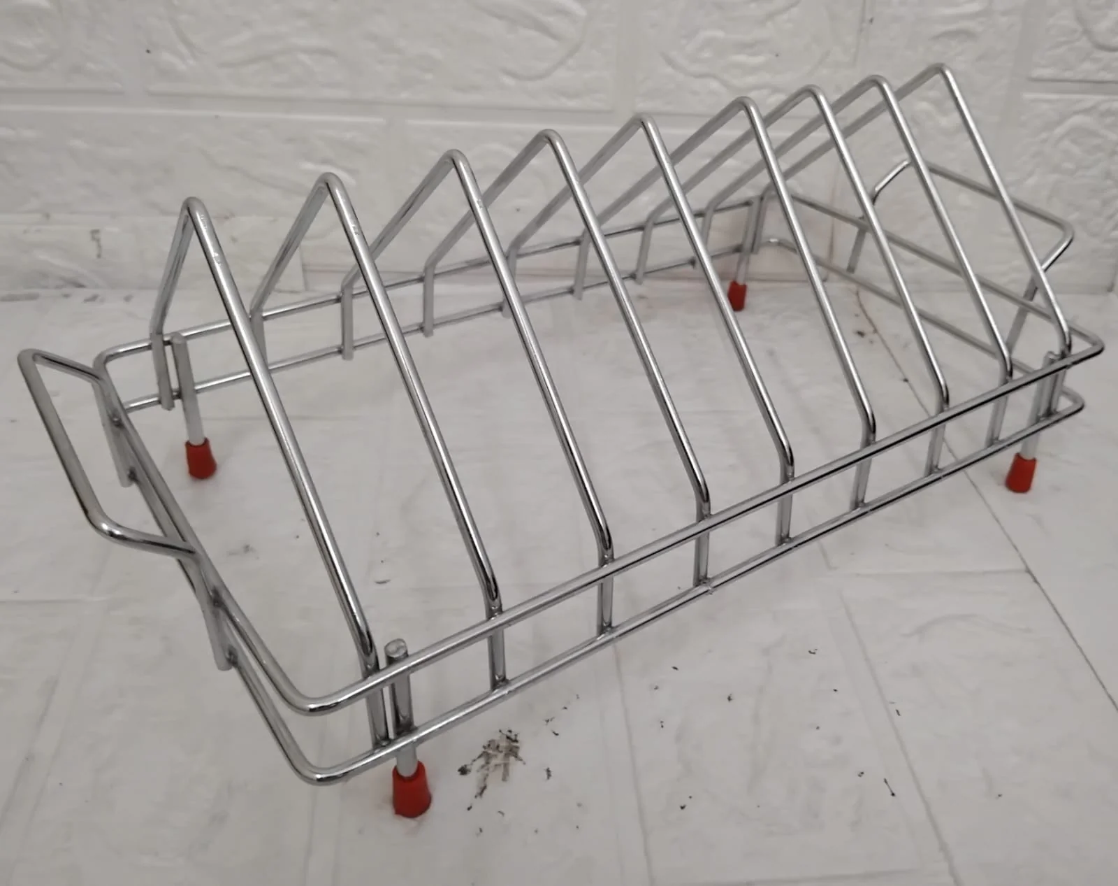 AM3523 SS Plate Stand With Handle No.8 Kitchen Rack Organizer for Home - Image 8