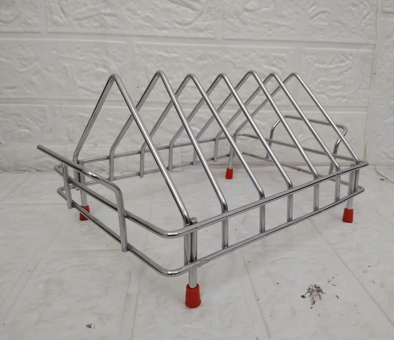 AM3523 SS Plate Stand With Handle No.8 Kitchen Rack Organizer for Home - Image 9