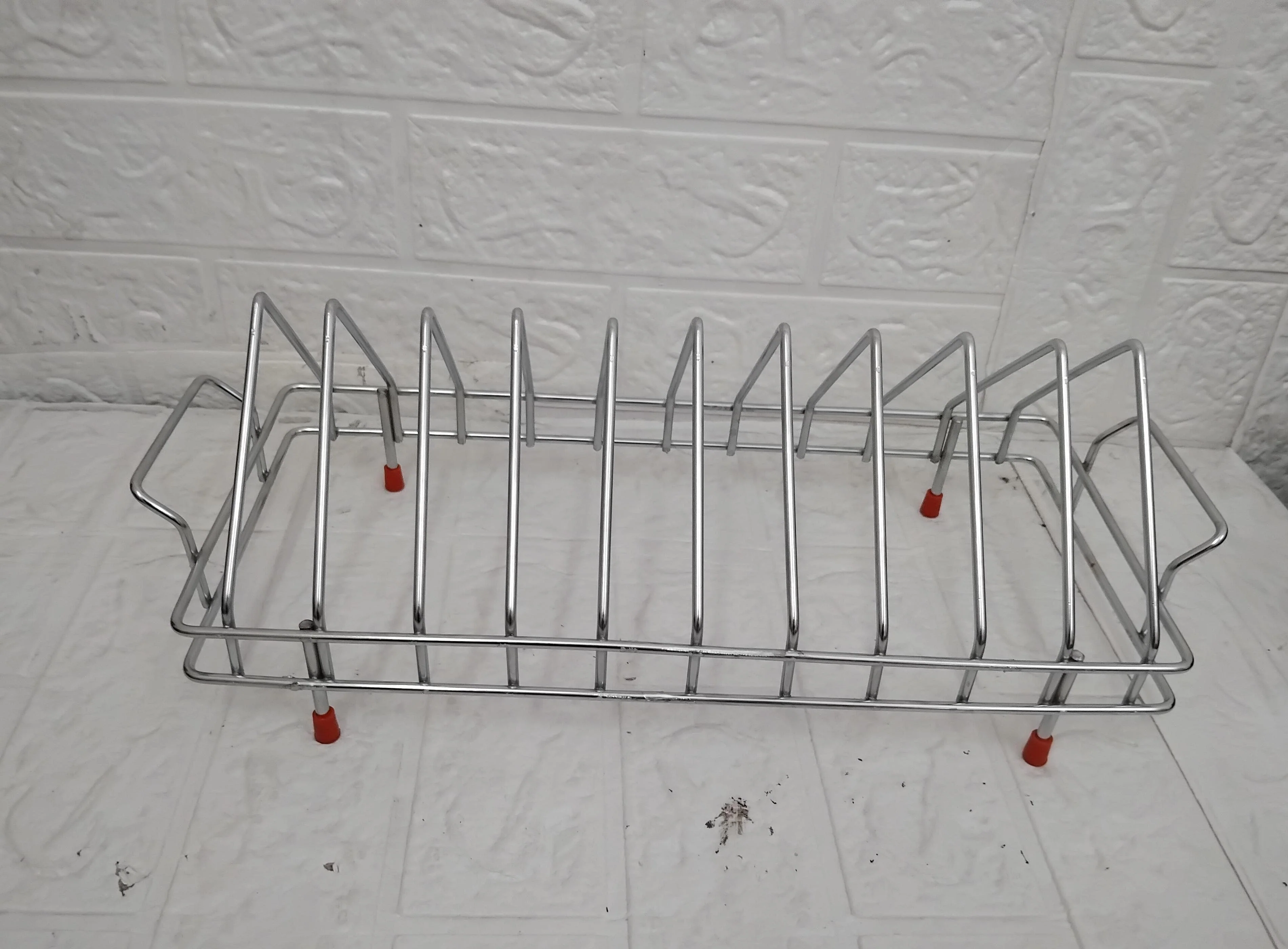 AM3524 SS Plate Stand With Handle NO.10 Kitchen Rack Organizer For Home - Image 9