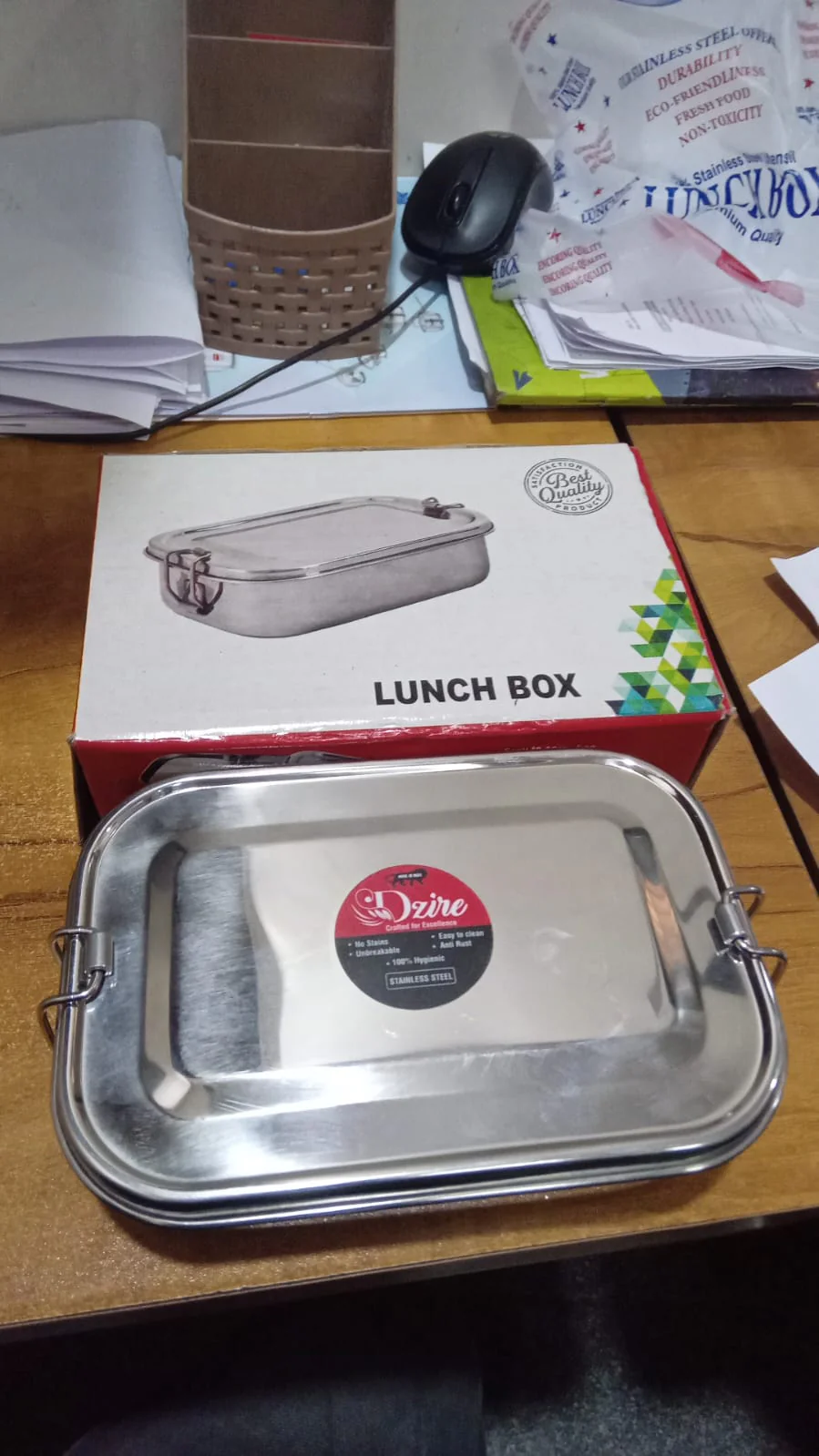AM3555 Stainless Steel School Carrier Breakfast Food Lunch Box for Kids Officer Student - Image 7